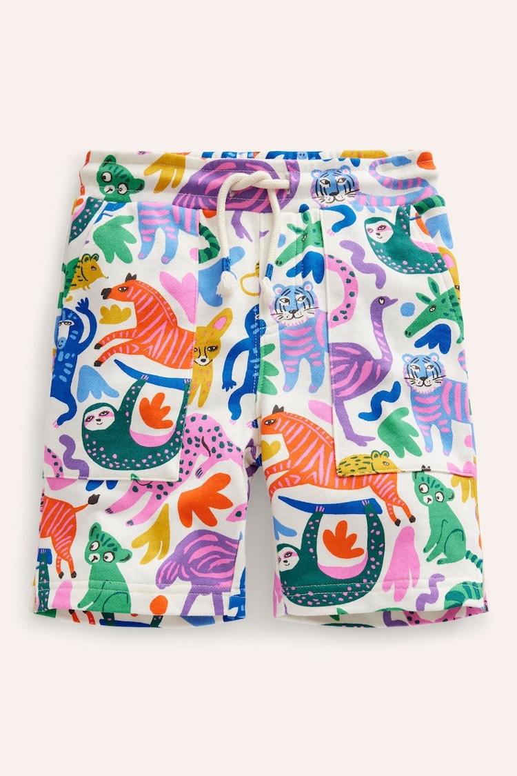 Boden White Safari Printed Sweatshorts - Image 2 of 4