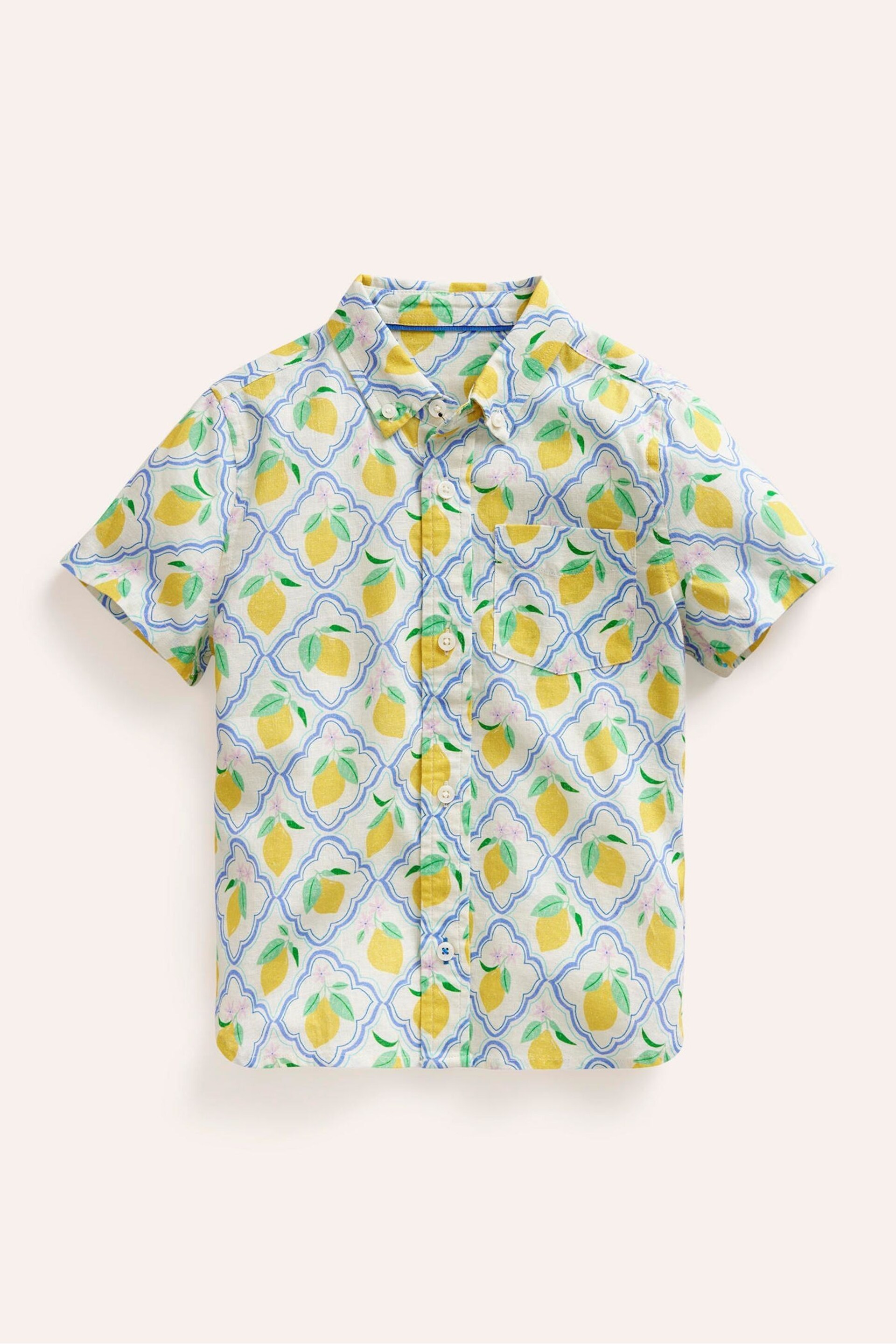 Boden Yellow lemon Cotton Linen Shirt - Image 5 of 7