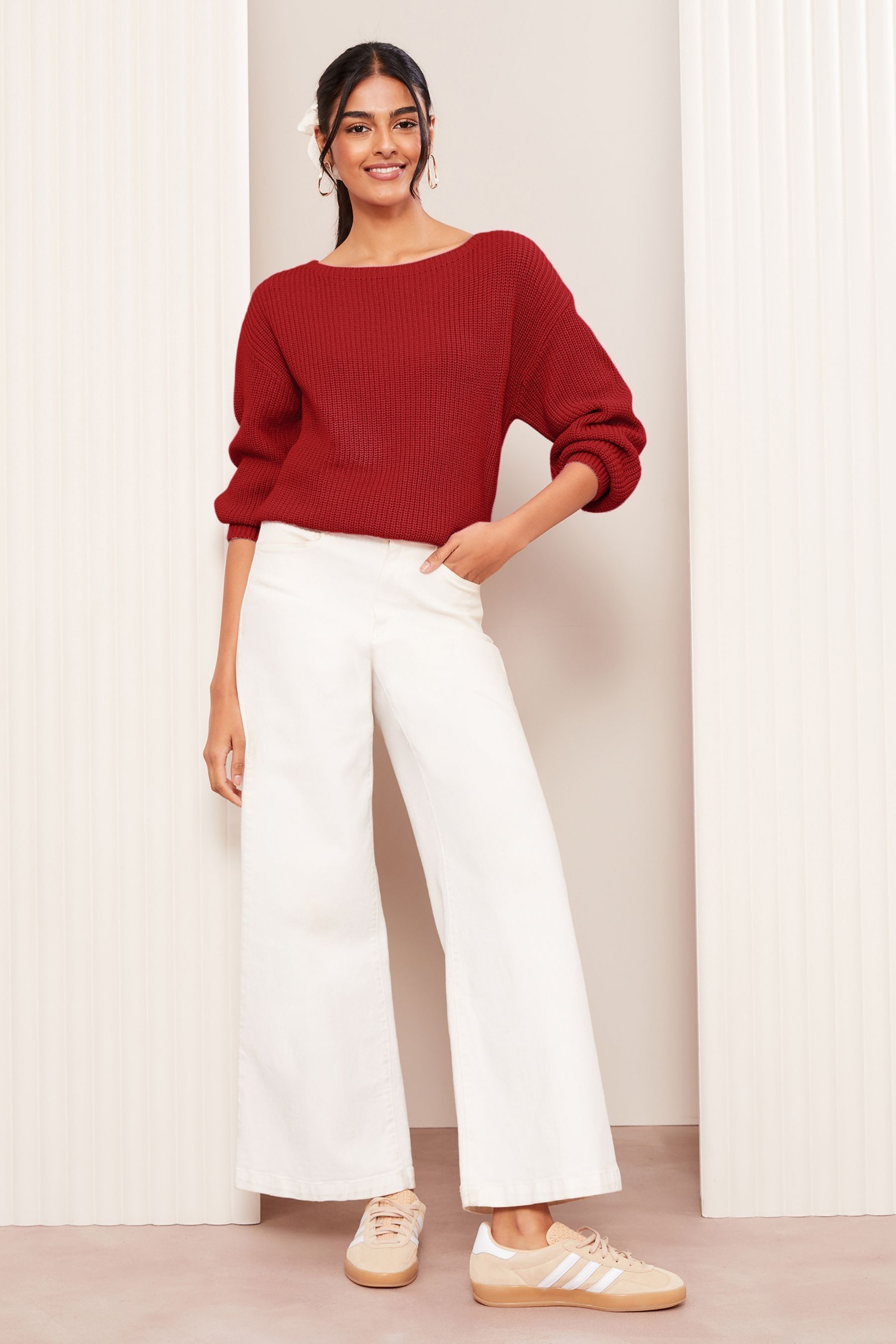 Petite red jumper shop