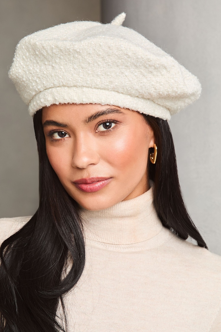 Lipsy Cream Beret Woolen Hat adsum - Image 1 of 2