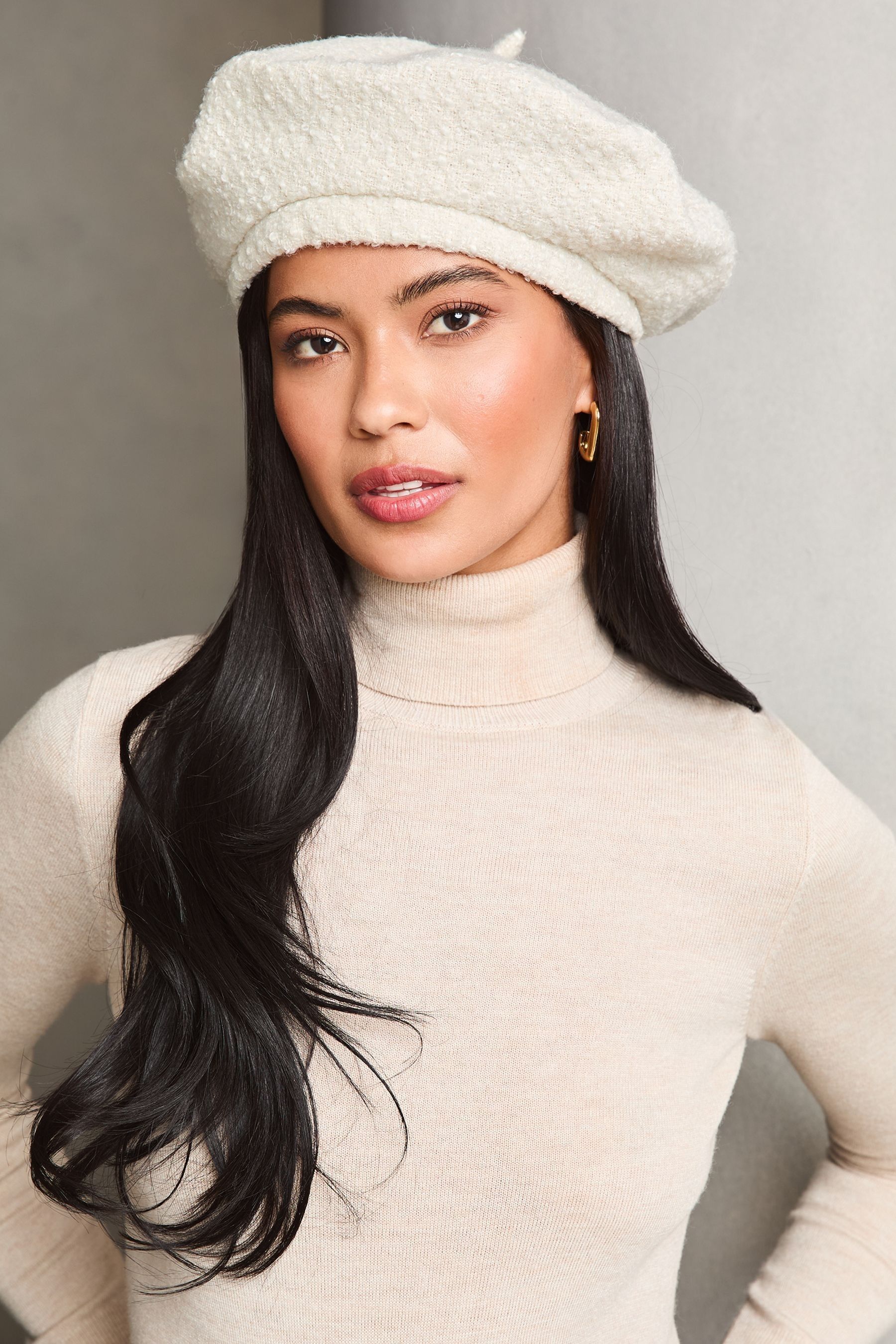 Buy Lipsy Cream Beret Woolen Hat from the Next UK online shop