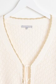 Oliver Bonas White Sparkle Knitted Tie Cardigan - Image 6 of 9