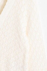 Oliver Bonas White Sparkle Knitted Tie Cardigan - Image 7 of 9