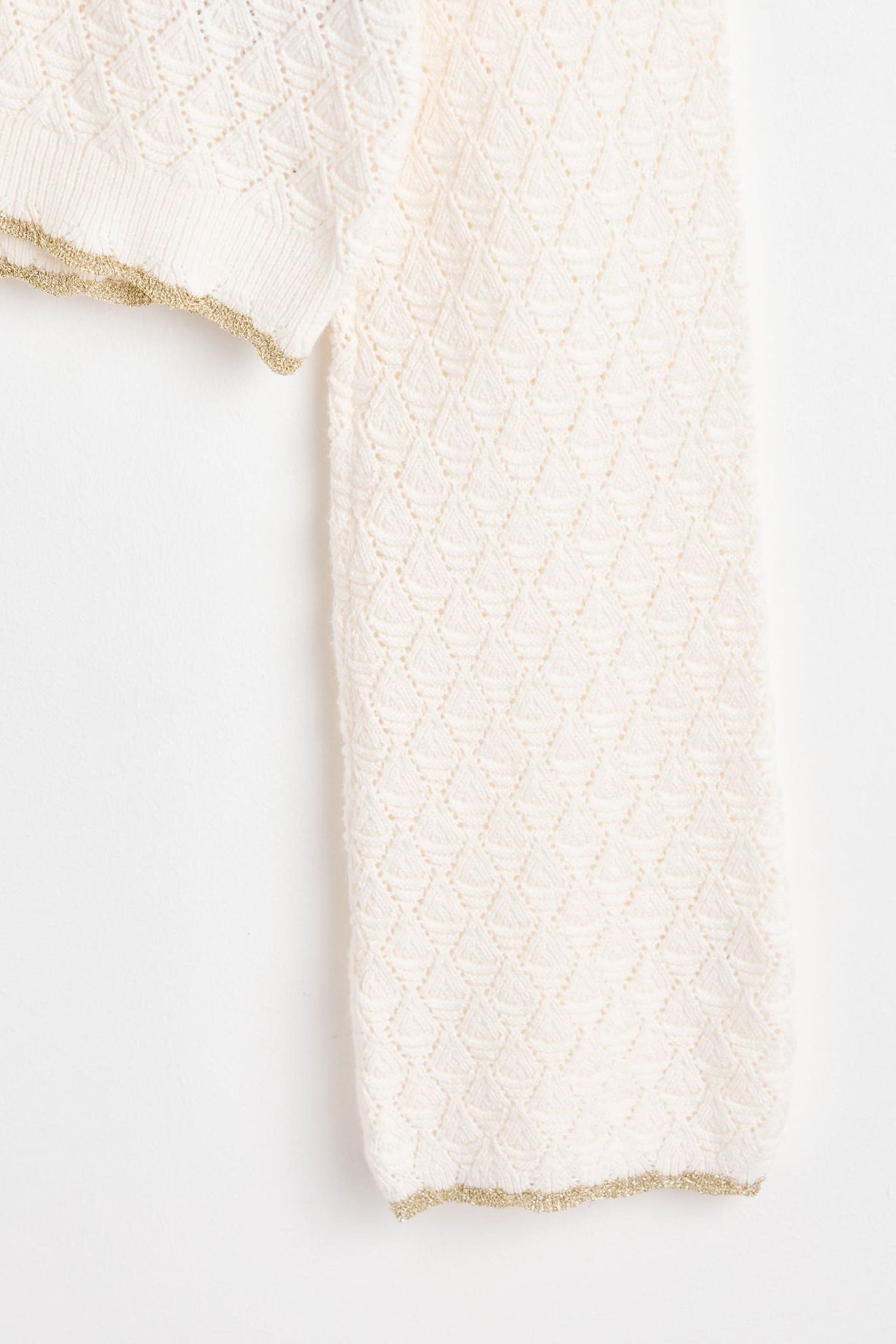 Oliver Bonas White Sparkle Knitted Tie Cardigan - Image 8 of 9
