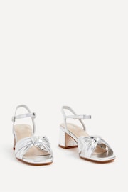 Linzi Silver Charlotte Block Heeled Sandals With Bow Front Detail - Image 3 of 5