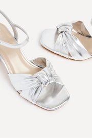 Linzi Silver Charlotte Block Heeled Sandals With Bow Front Detail - Image 5 of 5