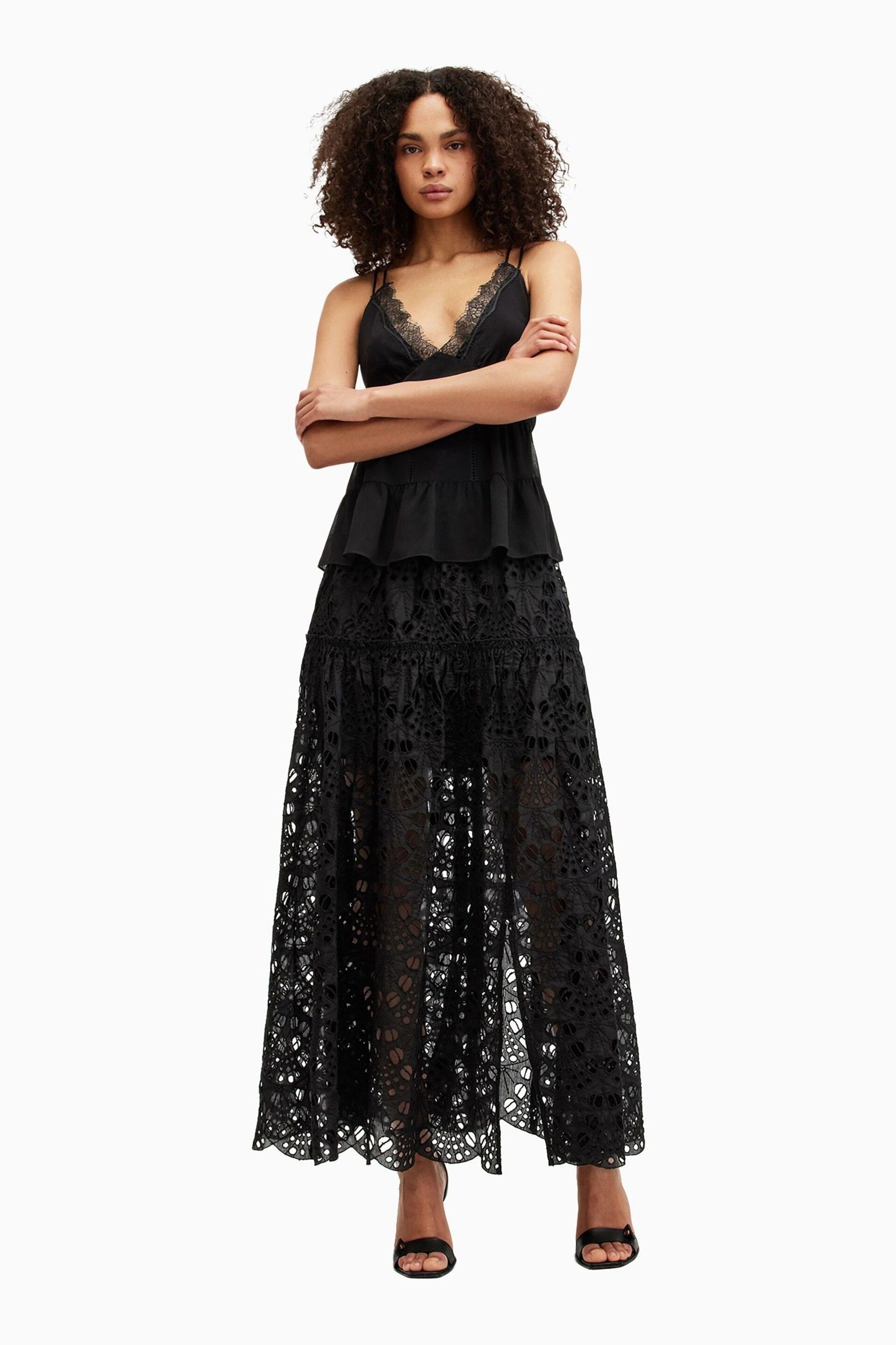 AllSaints Black Rosie Skirt - Image 4 of 6