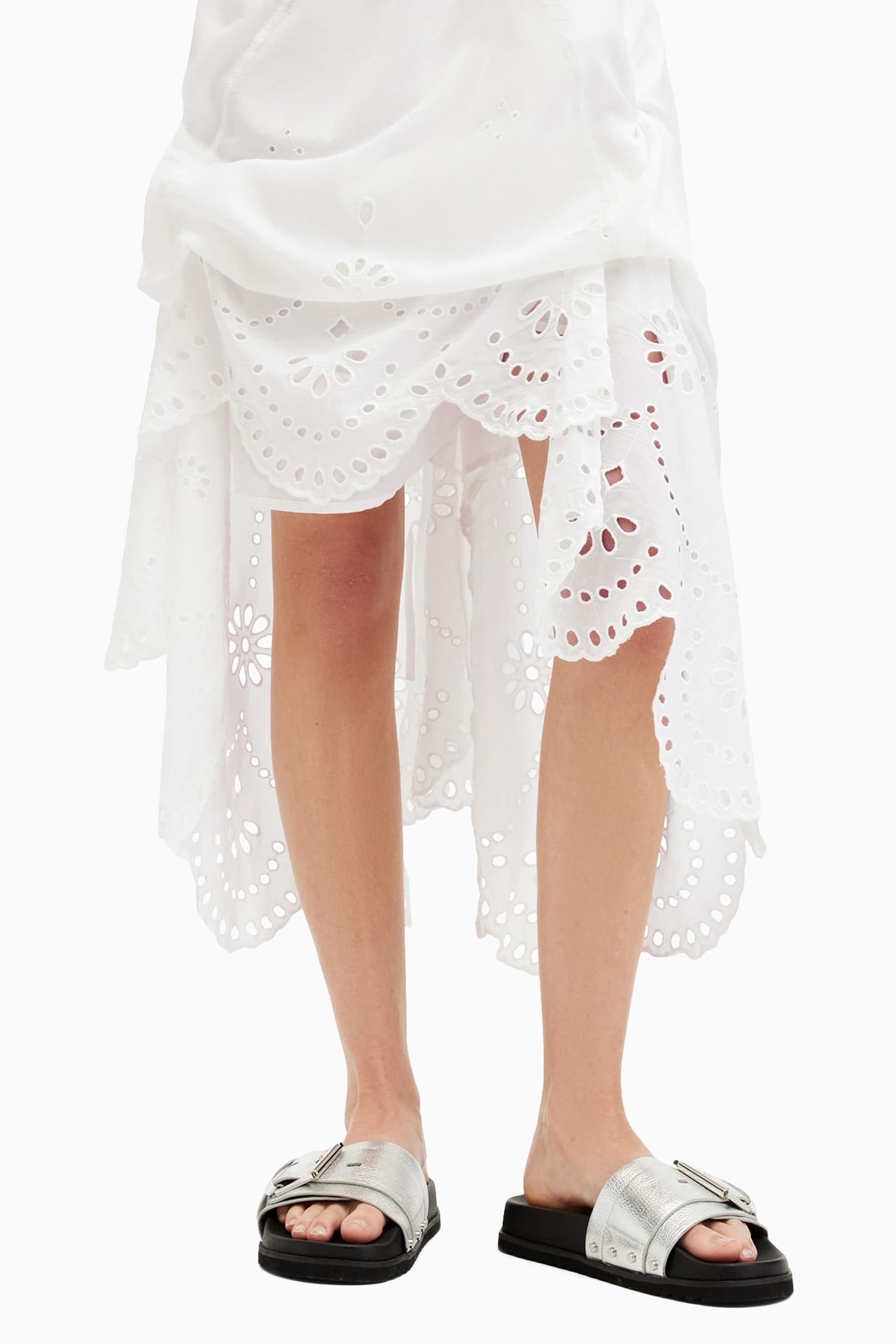 AllSaints White Areena Embellished Dress - Image 5 of 9