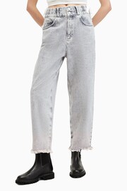 AllSaints Grey Hailey Fray Jeans - Image 1 of 6