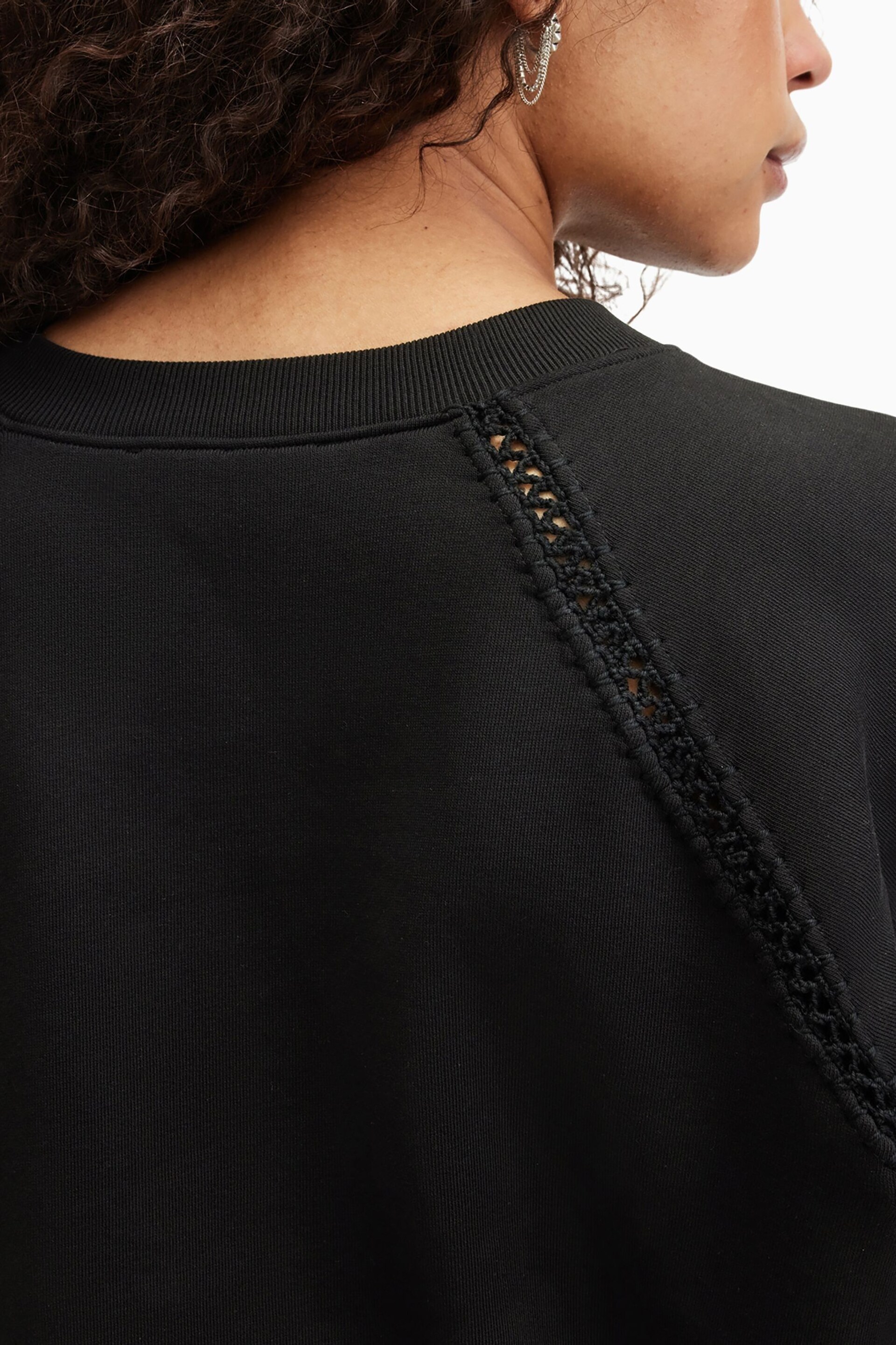 AllSaints Black Ewelina Sweatshirt - Image 2 of 7