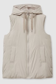 Reiss Neutral Farley Padded Hooded Gilet - Image 2 of 6