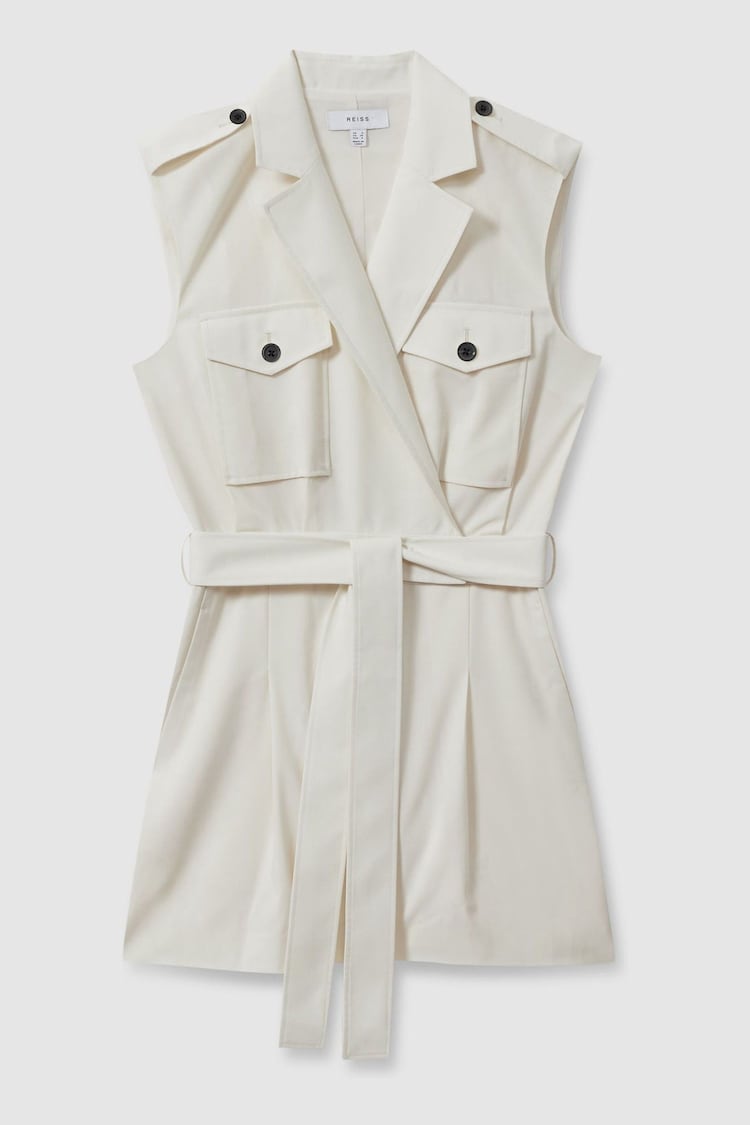 Reiss Ivory Rory Wool Blend Double Breasted Playsuit - Image 2 of 6