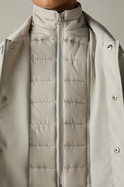 Reiss Stone Logan 3-9 yrs Gabardine Coat with Removable Gilet - Image 3 of 4