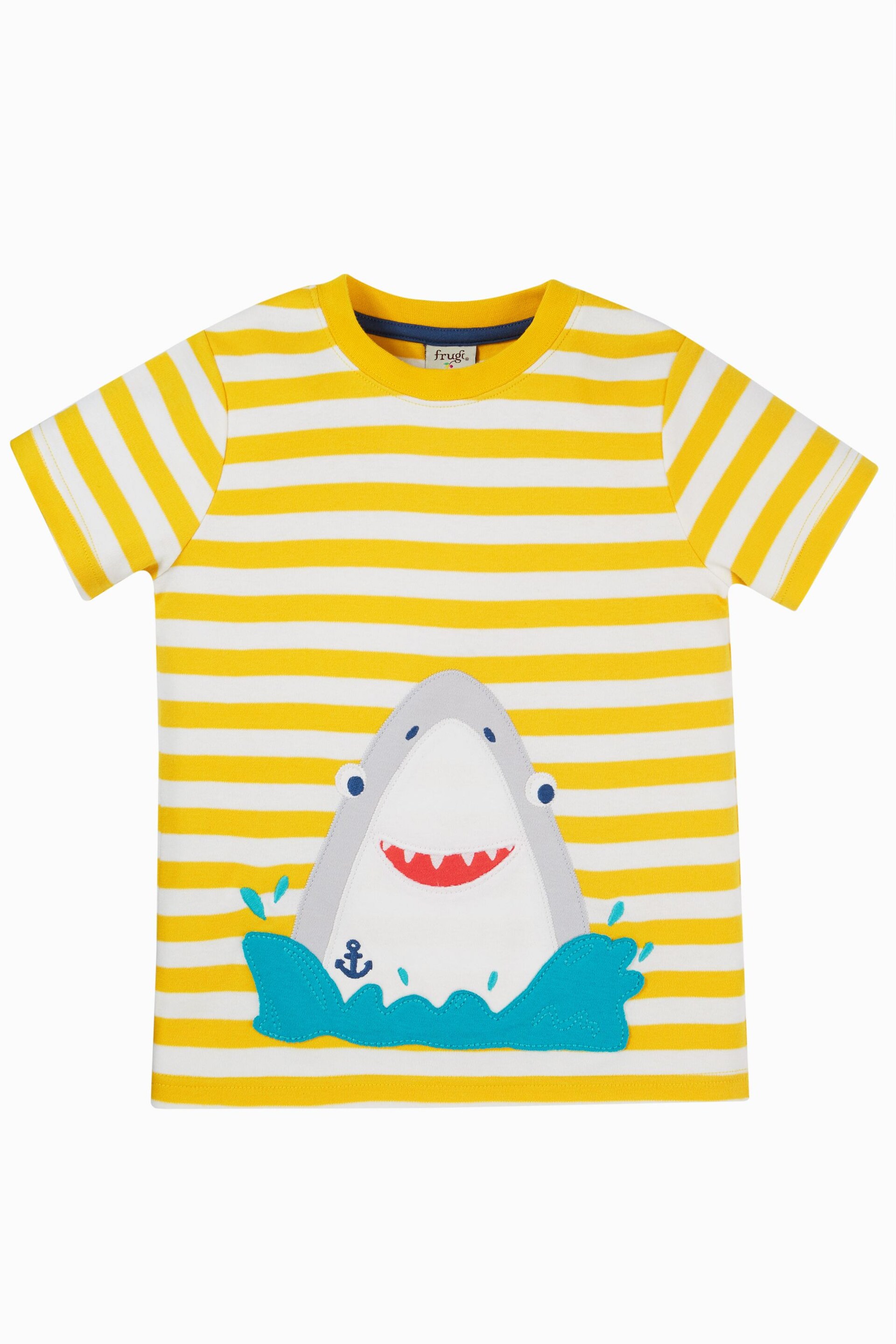 Frugi Yellow Shark Applique T-Shirt - Image 2 of 3