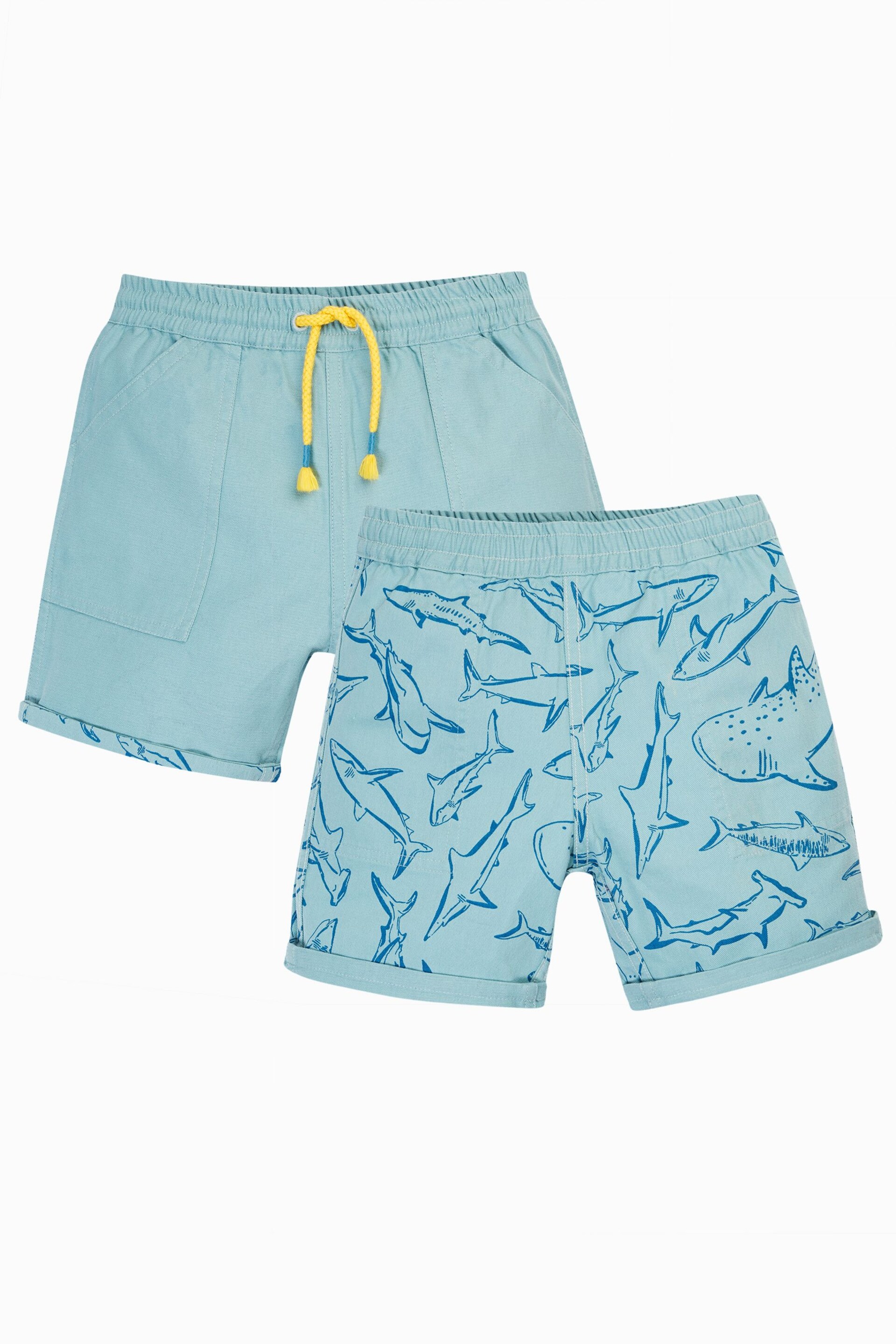 Frugi Blue Reversible Shark Shorts - Image 2 of 7