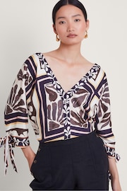 Monsoon Nelinha Print Black Blouse - Image 1 of 4