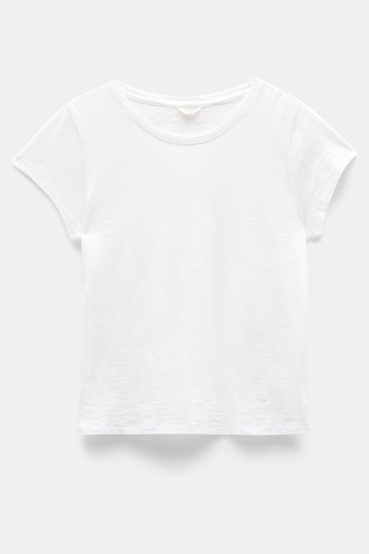 Hush White Ava Fitted 100% Cotton Slub T-Shirt - Image 5 of 5