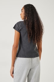 Hush Grey Ava Fitted 100% Cotton Slub T-Shirt - Image 3 of 5