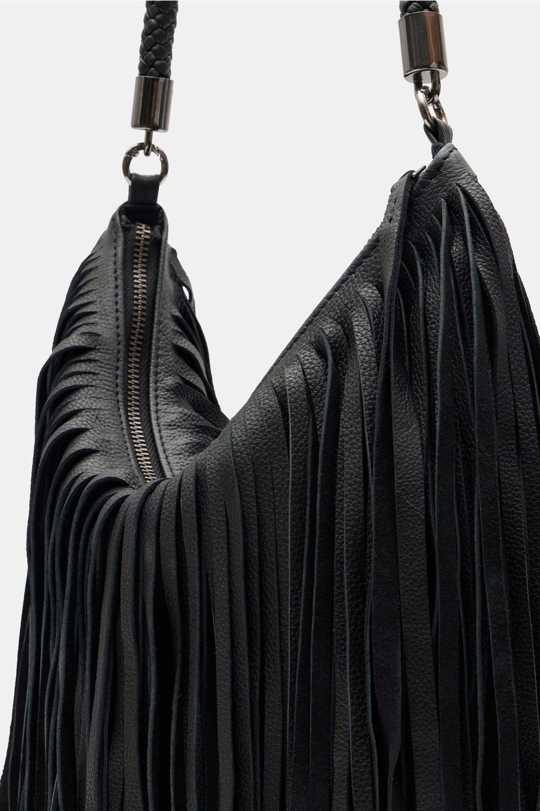 Buy Hush Black Anderson Fringe Shoulder Bag from the Next UK online shop