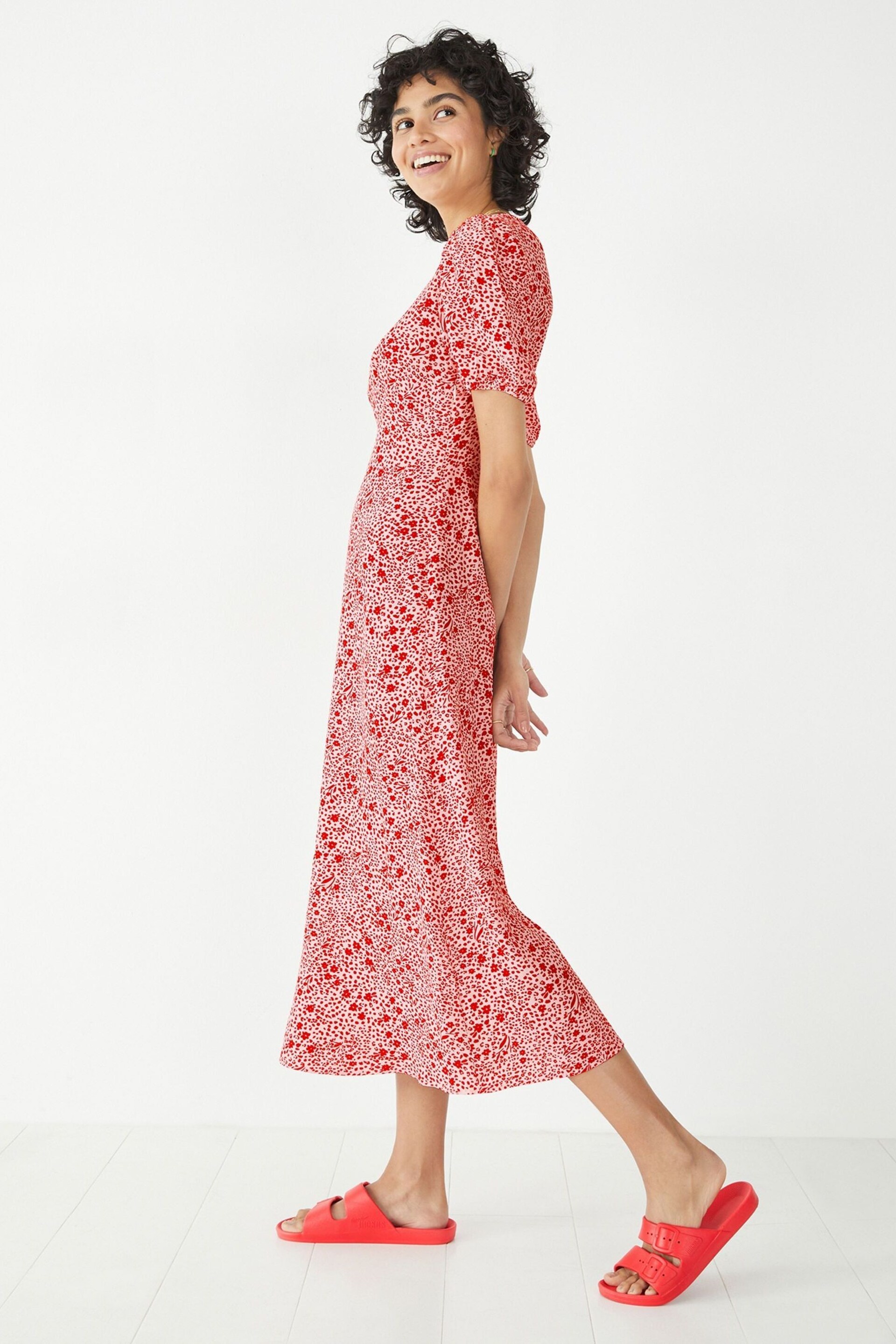 Hush Red Juliette Midi Tea Dress - Image 3 of 5