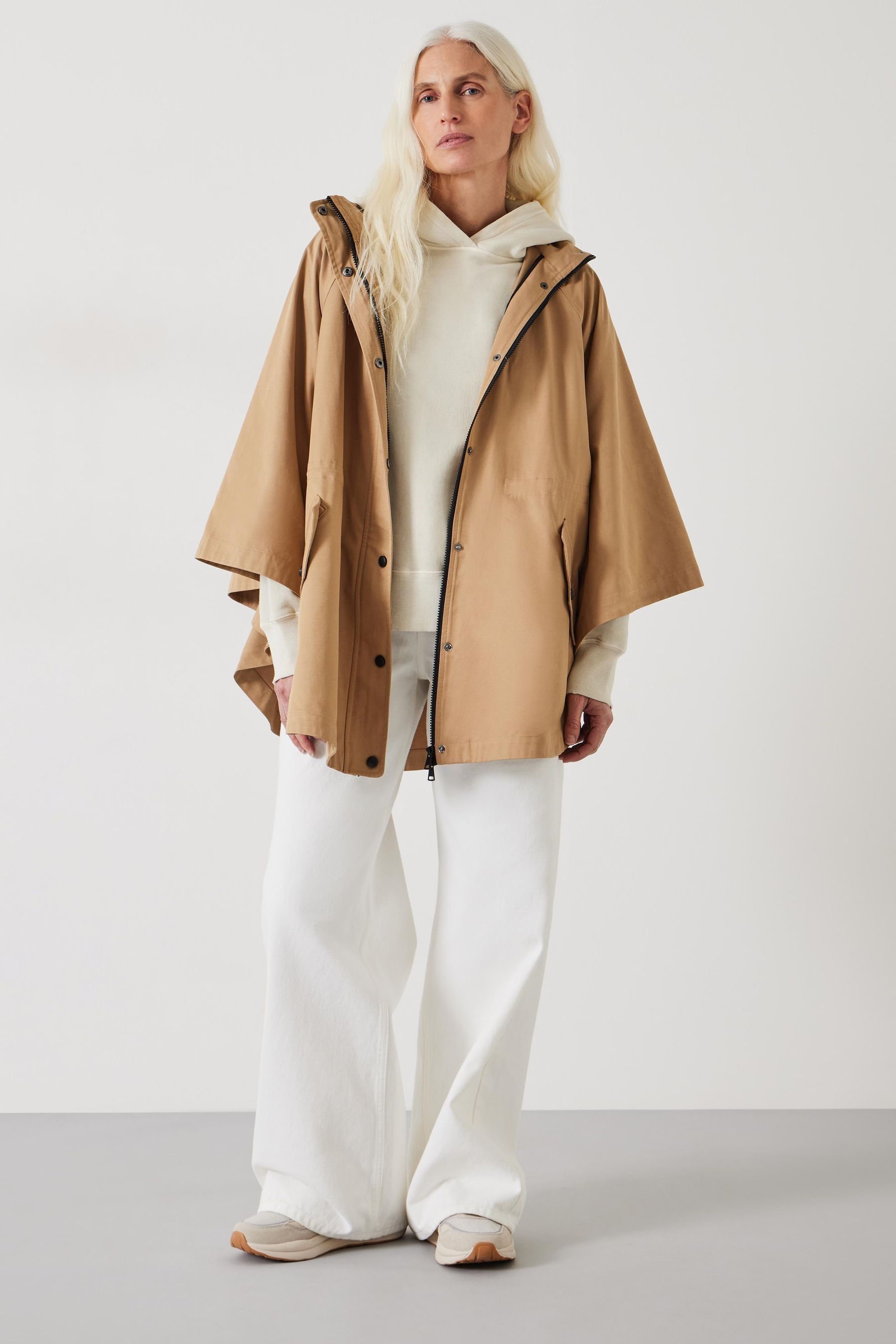 Buy Hush Brown Vera Hooded Cape Jacket from Next Luxembourg