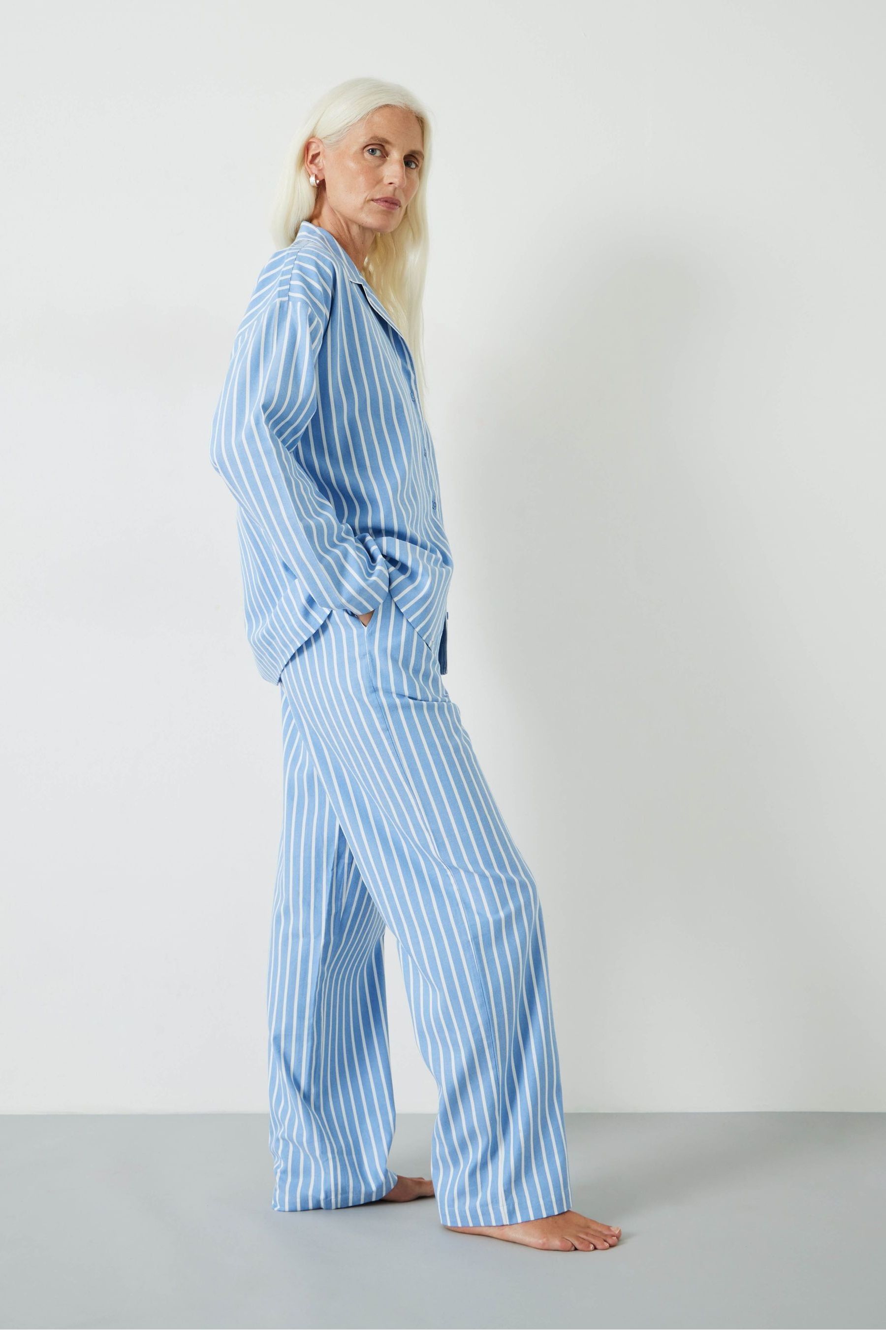 Buy Hush Blue Amita Brushed Cotton Blend Pyjamas from Next Canada