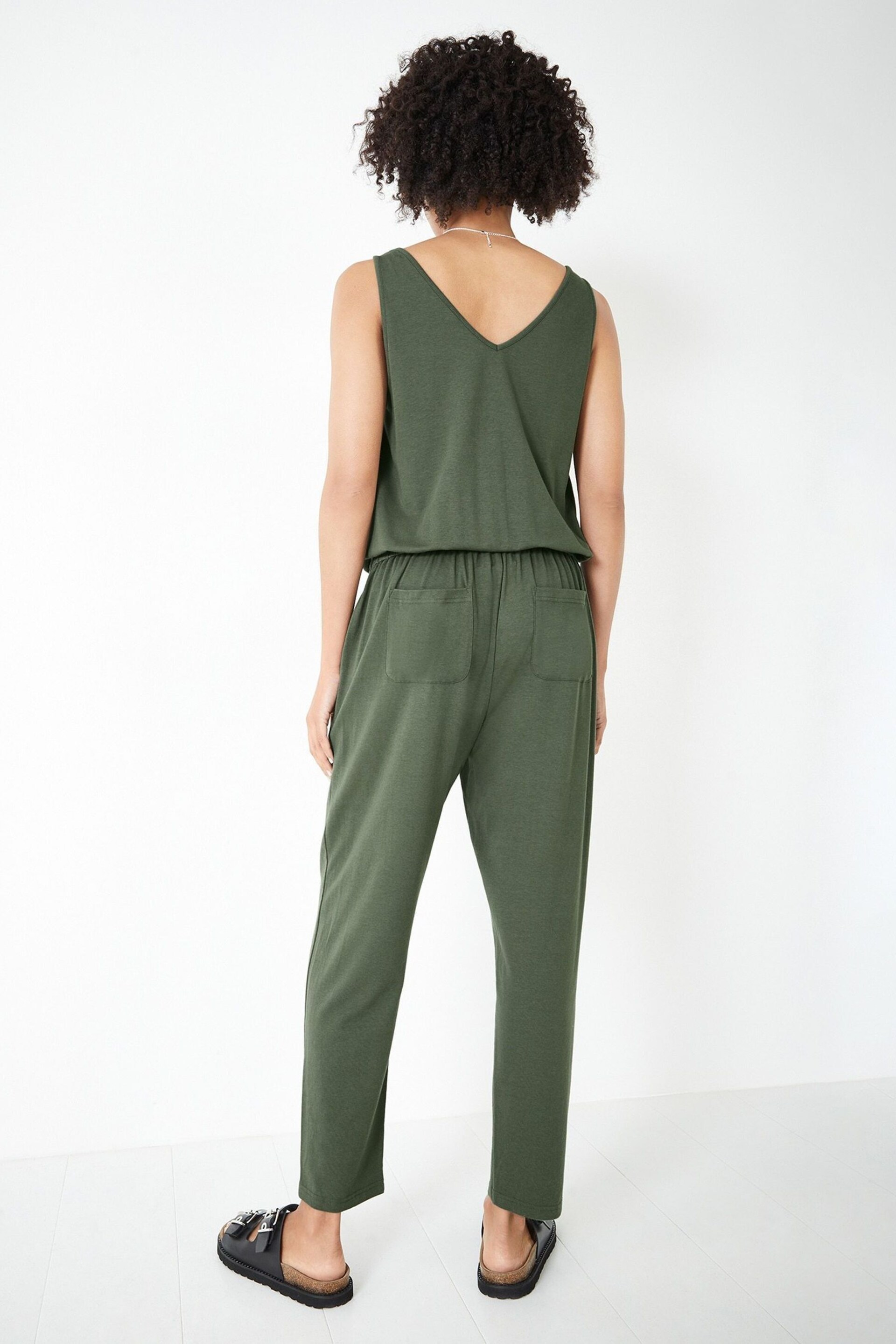 Hush Green Cropped Jersey Jumpsuit - Image 4 of 5
