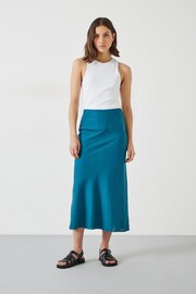 Hush Blue Simone Linen Midi Skirt - Image 1 of 5