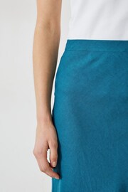 Hush Blue Simone Linen Midi Skirt - Image 4 of 5