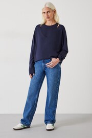 Hush Blue Kitty Super Slouchy Easy V Jumper - Image 1 of 5