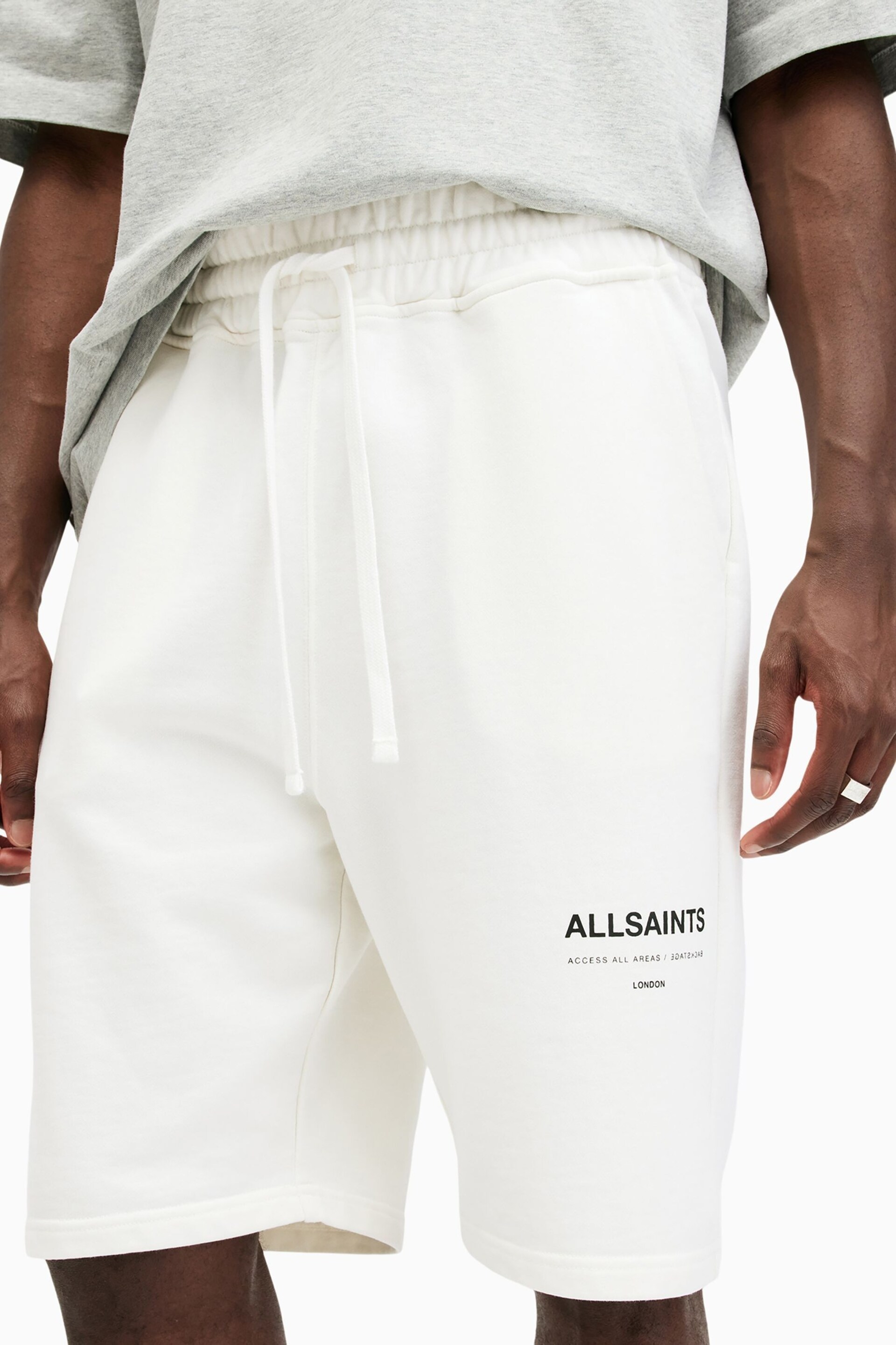 AllSaints White Underground Sweat Short - Image 4 of 7