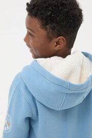 FatFace Blue Ski Borg Zip Through Hoodie - Image 3 of 5