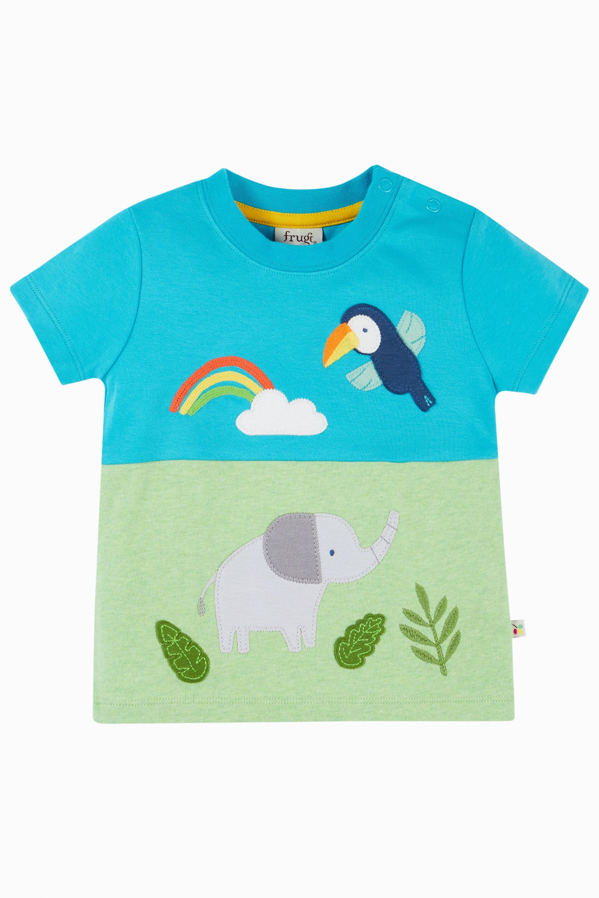 Frugi Blue Panel T-Shirt - Image 1 of 3