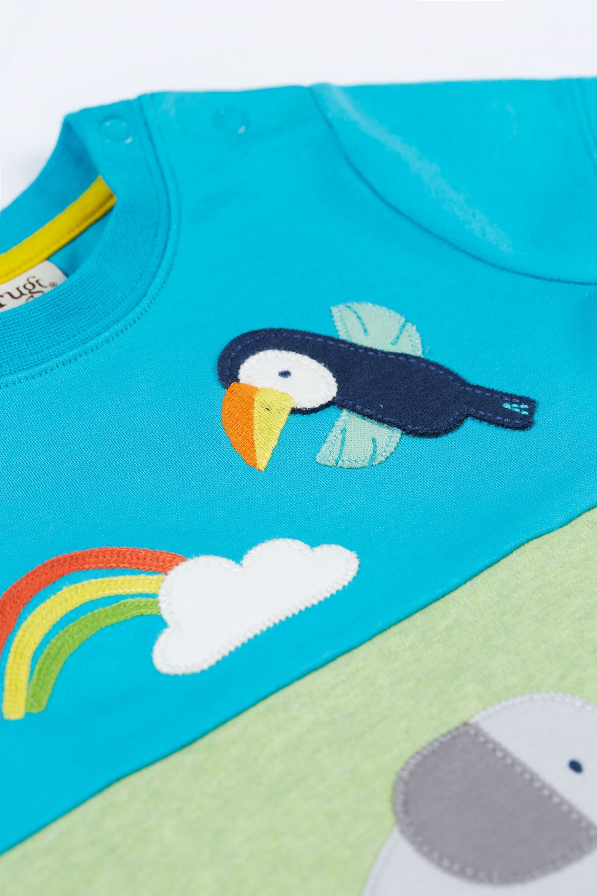 Frugi Blue Panel T-Shirt - Image 2 of 3