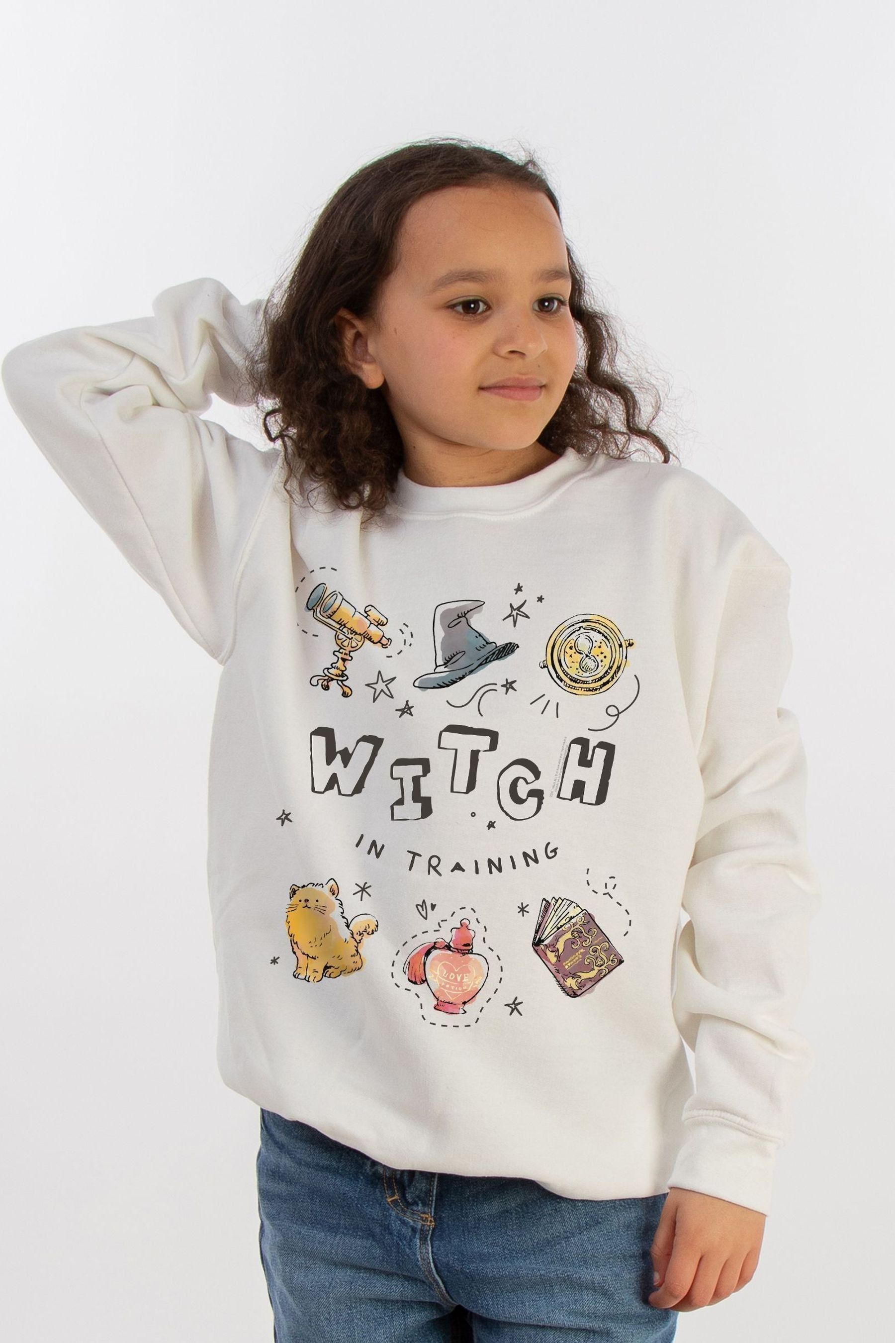 Buy Brands In White Girls Harry Potter Witch In Training 100 Cottton Sweatshirt from the Next UK online shop