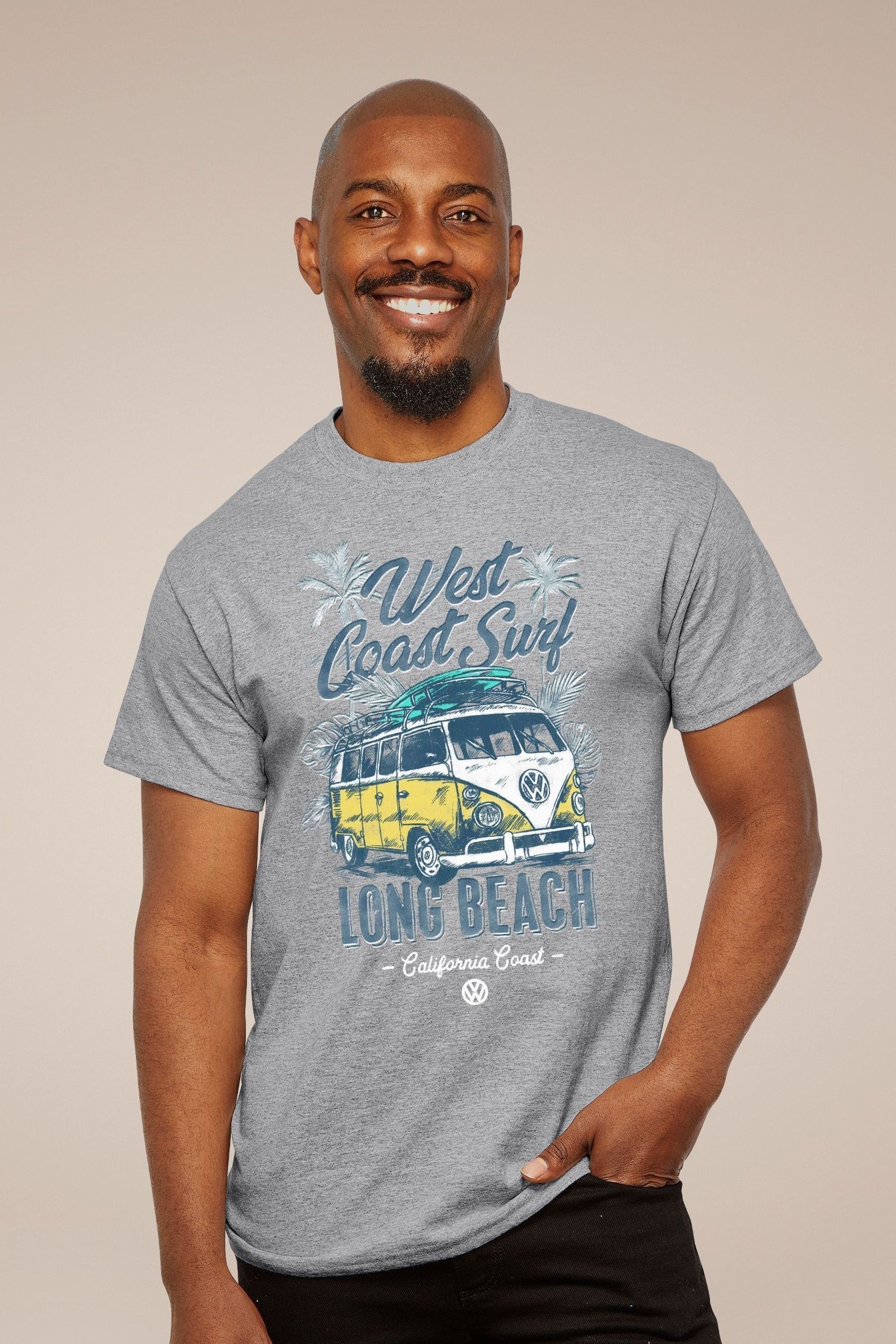 Buy All Every Grey Volkswagen Long Beach California Coast Mens T Shirt from the Next UK online shop