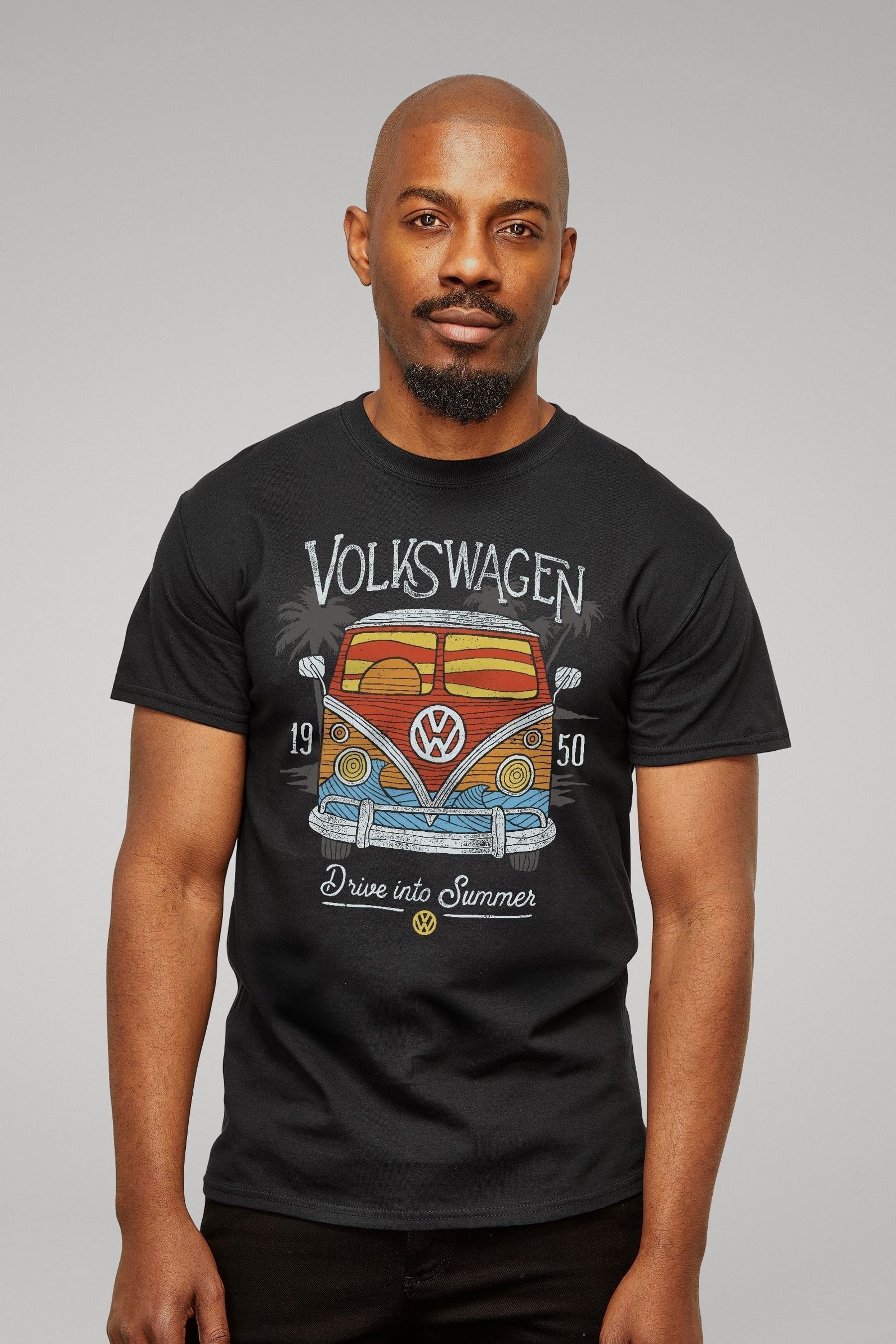 Buy All Every Black Mens Volkswagen Drive Into Summer 100 Cotton T Shirt from the Next UK online shop