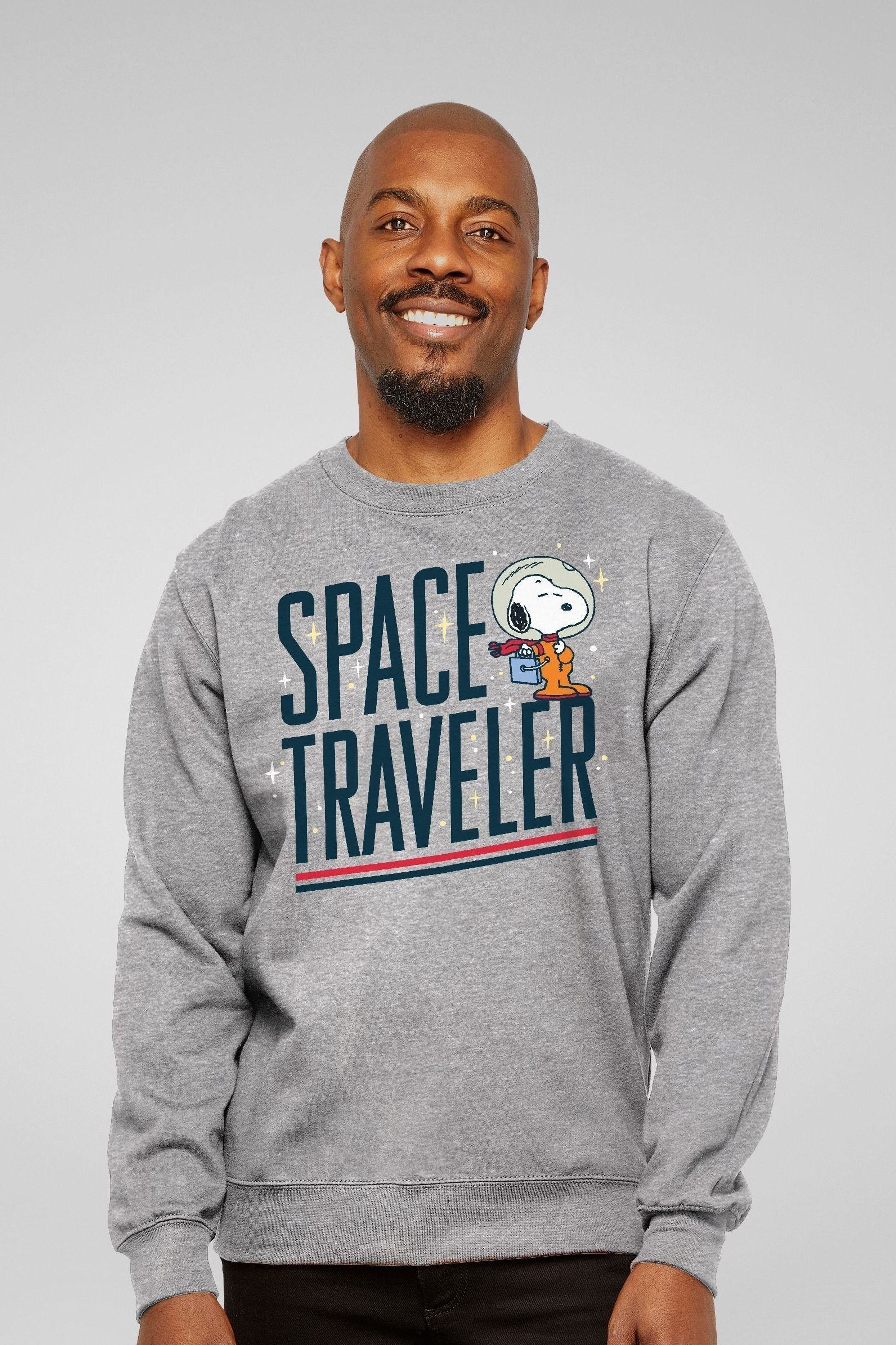 Buy All Every Grey Peanuts Snoopy Space Traveler Men s Sweatshirt from the Next UK online shop