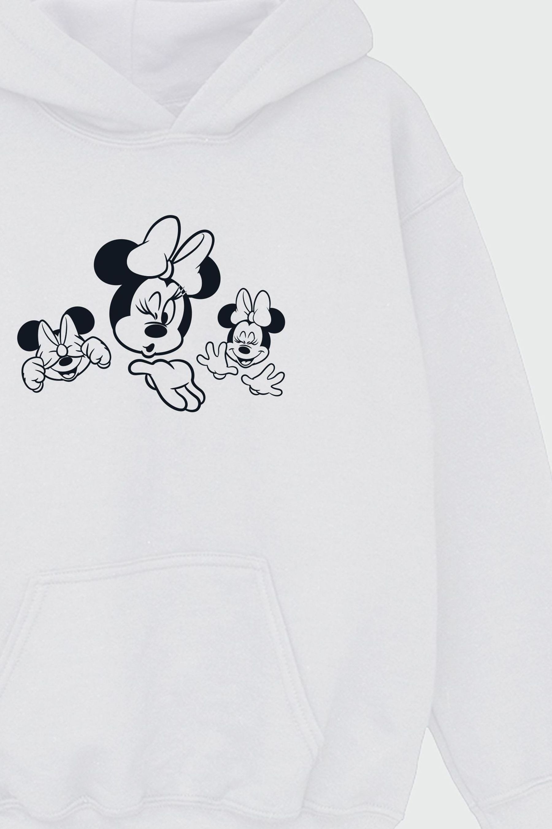 Buy Brands In White Girls Minnie Mouse Three Faces Disney 100 Cotton Hoodie from the Next UK online shop