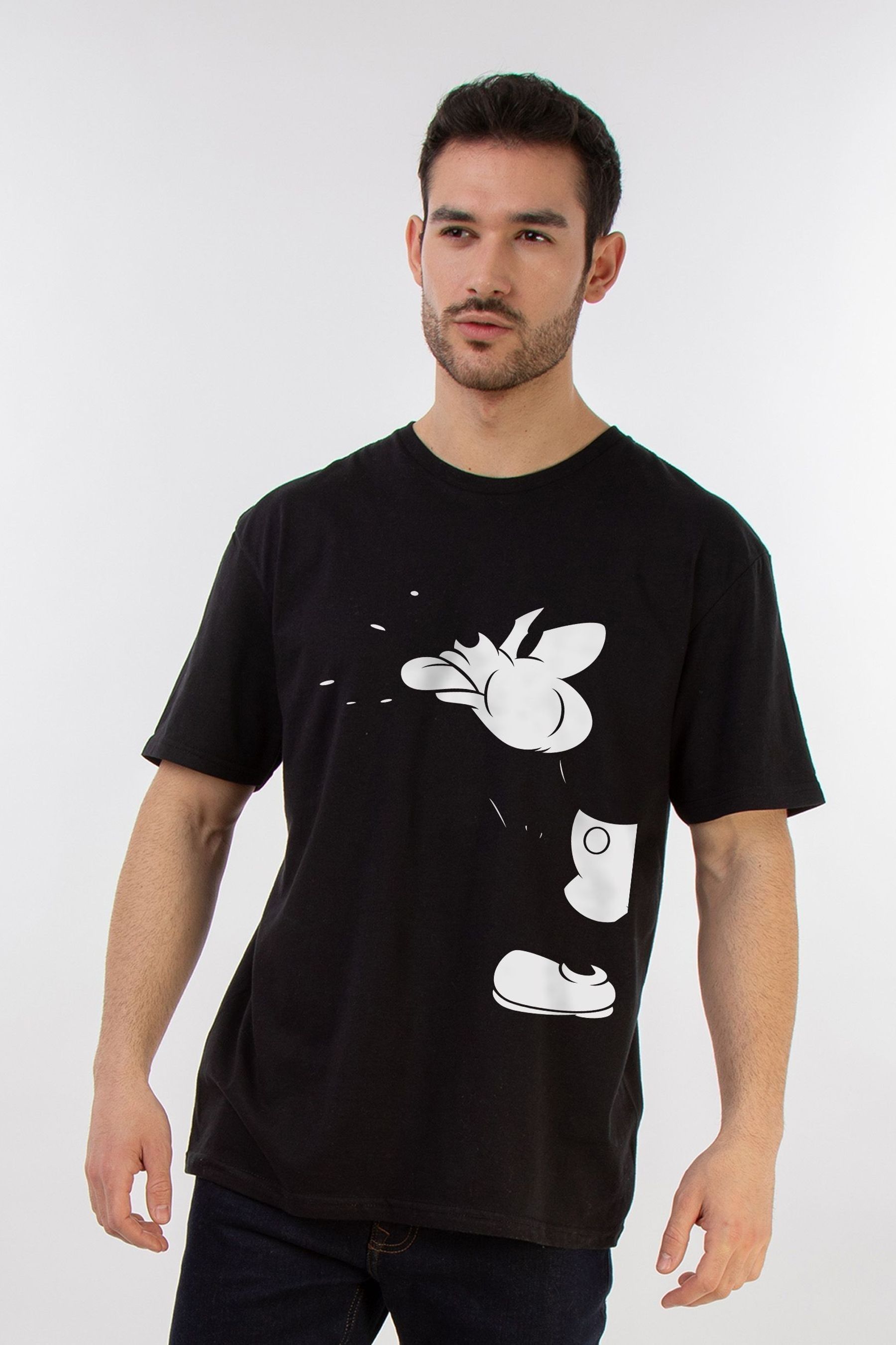 Brands In Black Mens Mickey Mouse Disney 100 Cotton T Shirt