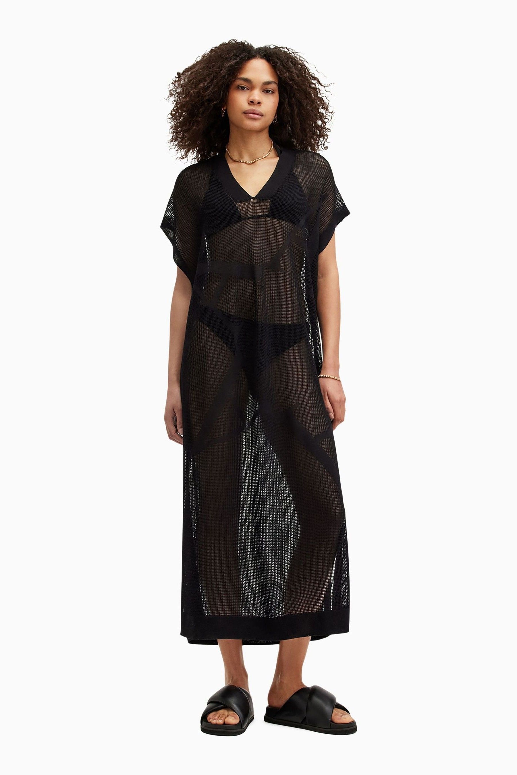 Buy AllSaints Black A Star Mesh Dress from the Next UK online shop