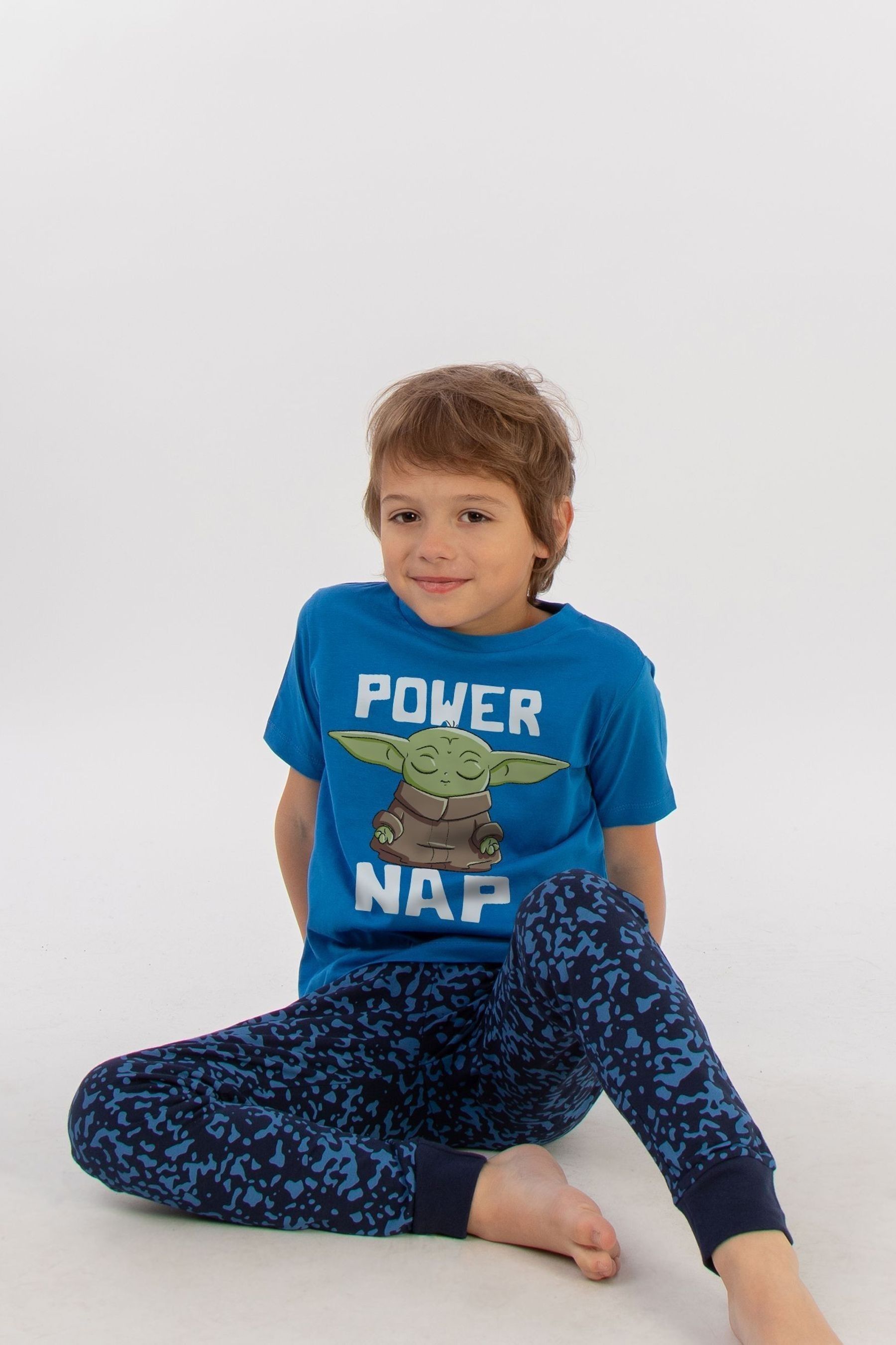 Buy Brands In Dark Blue Boys The Mandalorian Logo Child Camo 100 Cotton Pyjamas from the Next UK online shop