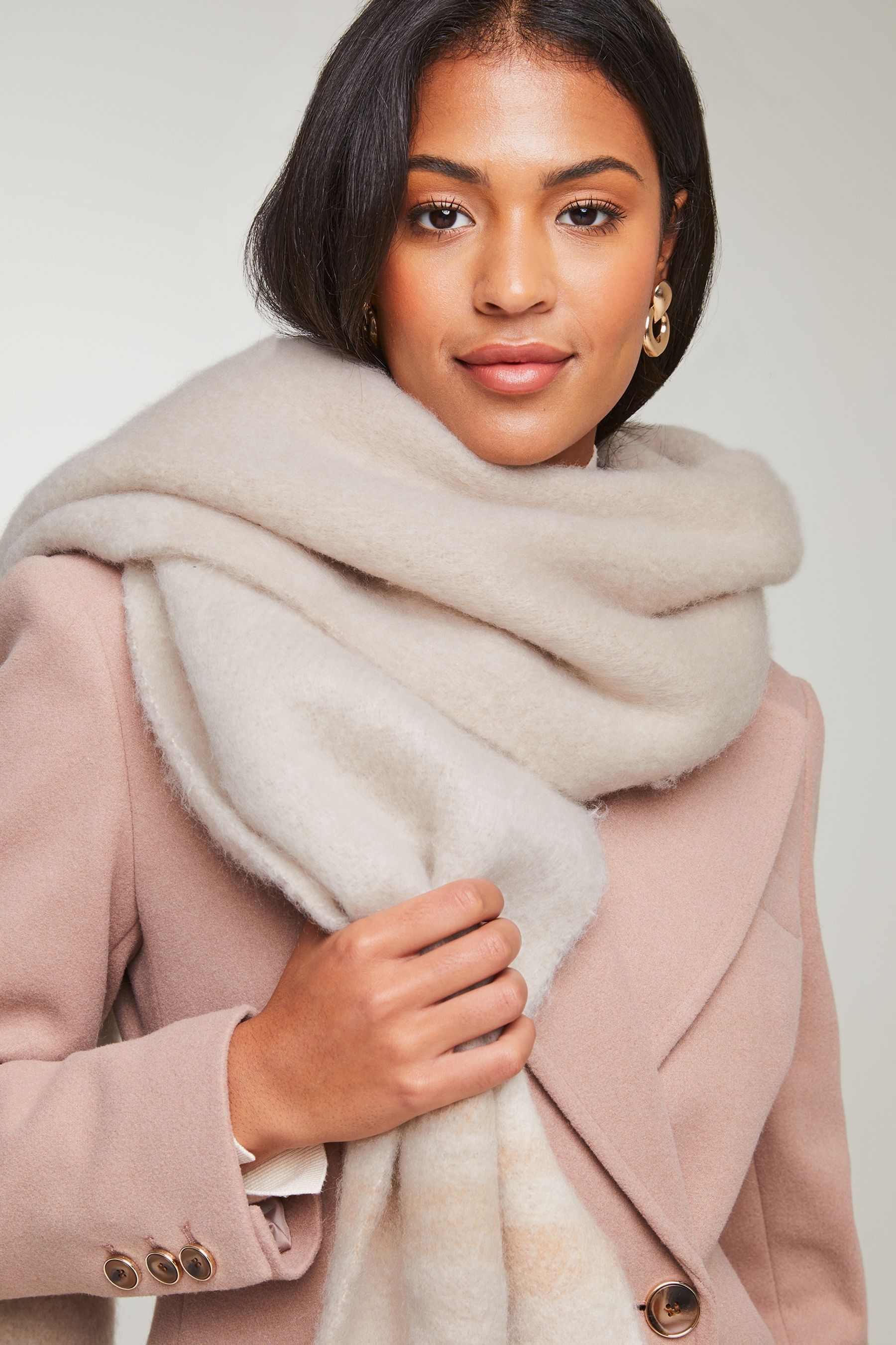 Lipsy Camel Super Soft Brushed Oversized Scarf