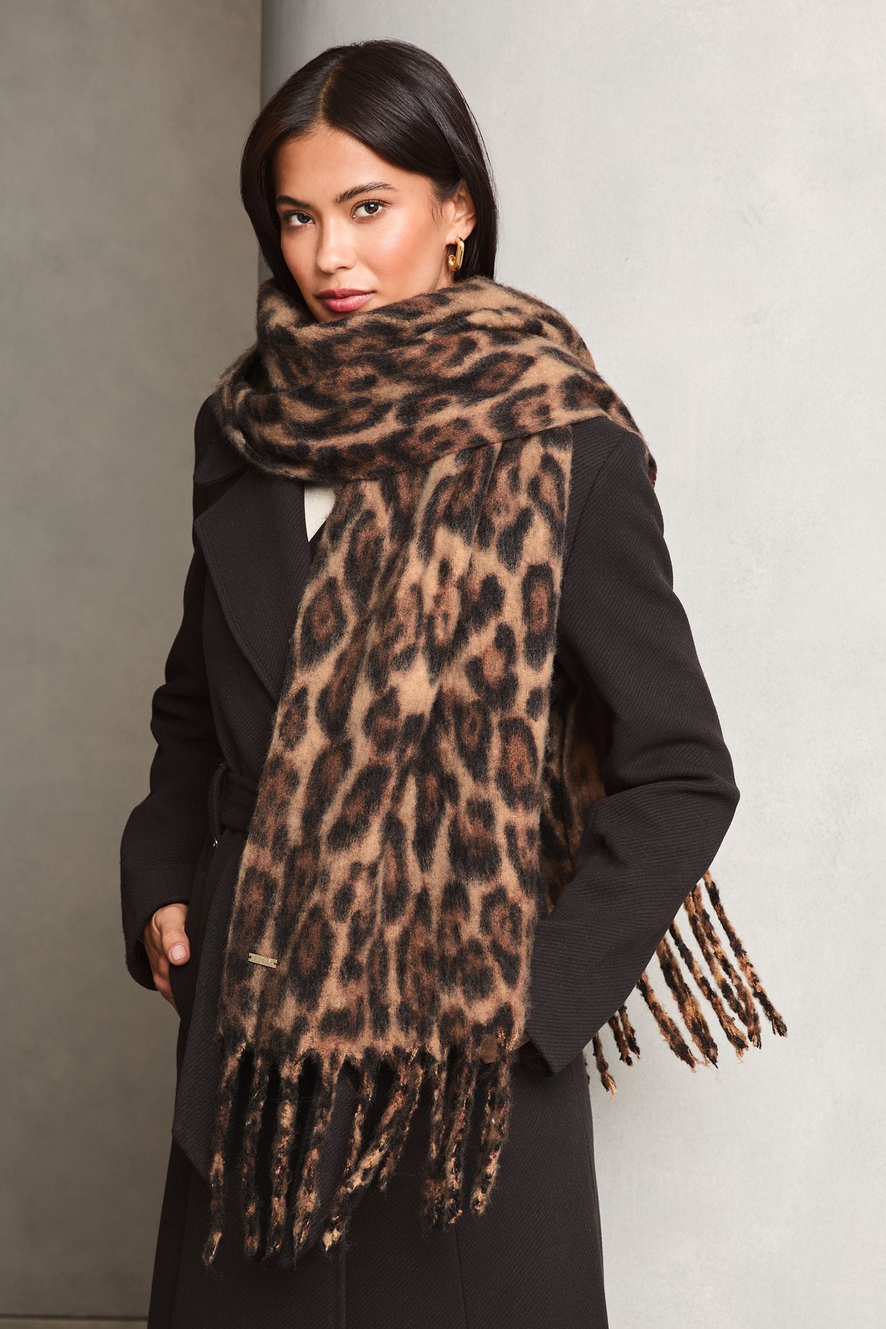 Buy Lipsy Leopard Super Soft Printed Brushed Scarf from the Next UK online shop