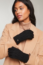 Lipsy Black Cosy Cable Gloves With Wool - Image 1 of 4