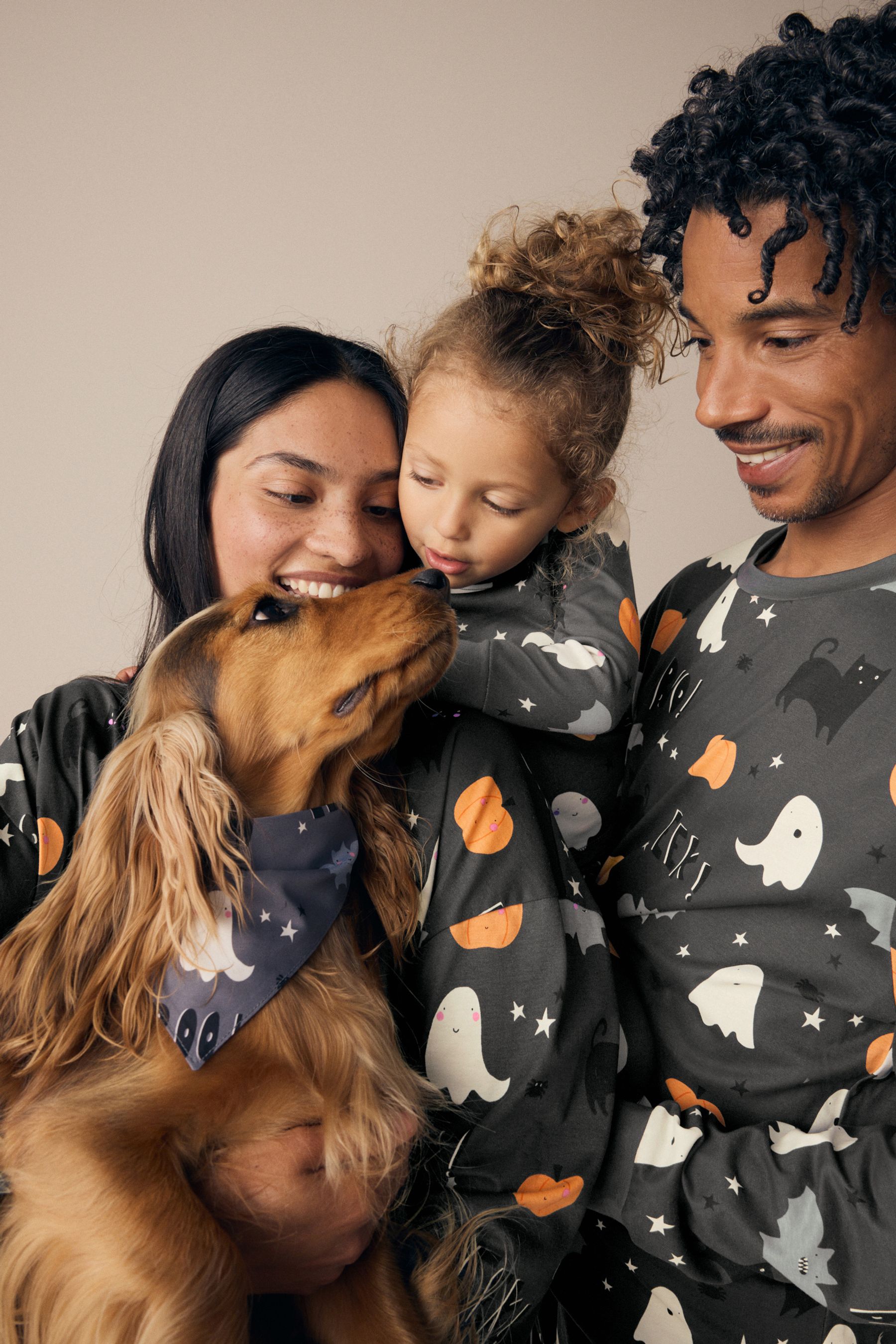 Pajamas with matching dog bandana top