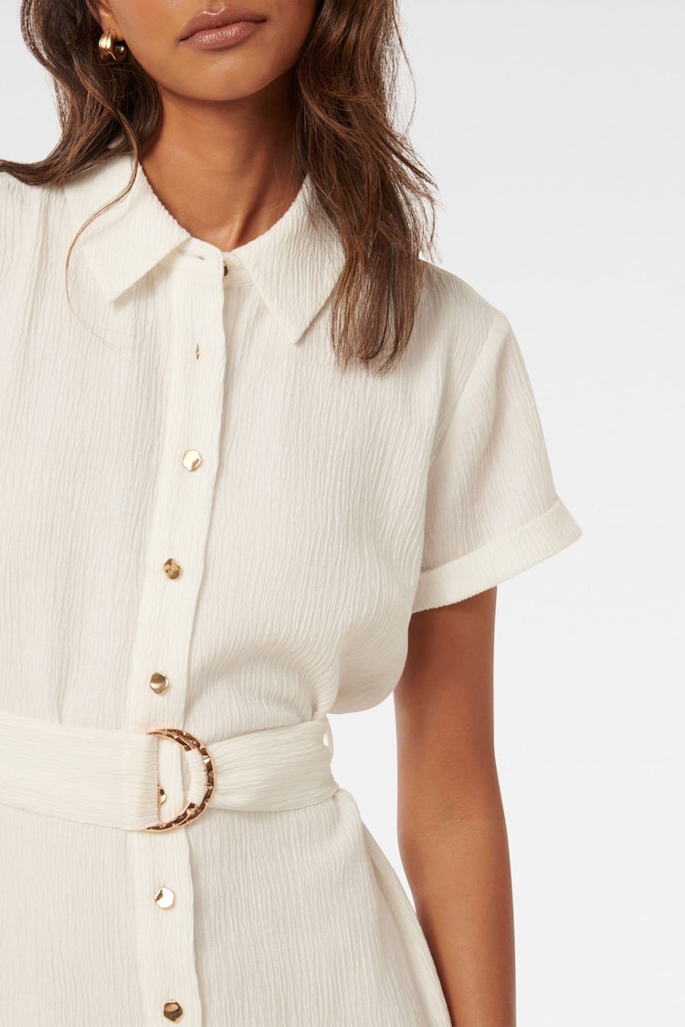 Forever New White Briley Petite Textured Shirt Dress - Image 2 of 4