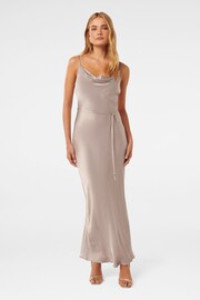 Forever New Nude Lucy Satin Cowl Neck Maxi Dress - Image 1 of 4