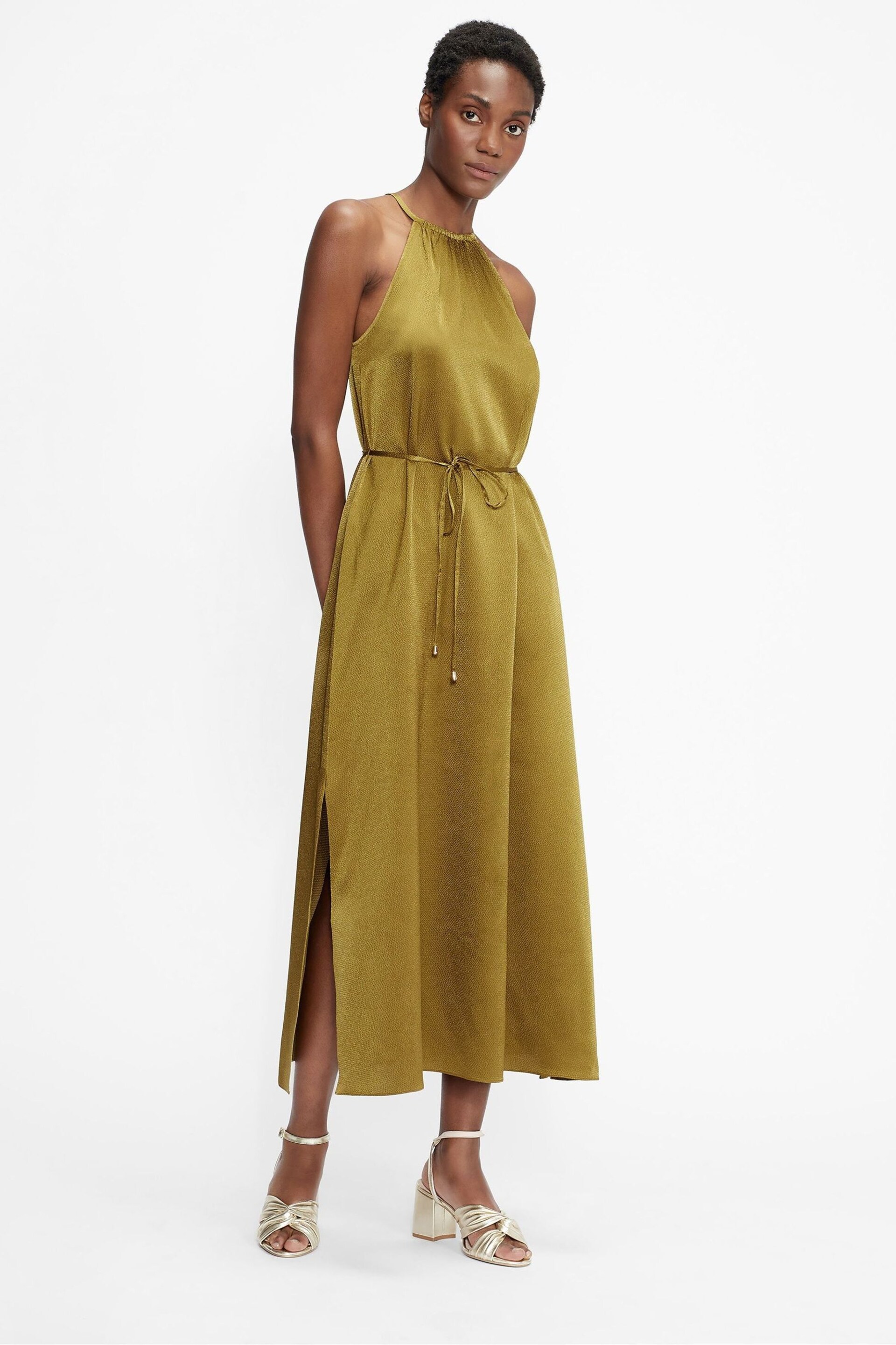 Ted Baker Green Roxieyy Halterneck Midi Dress - Image 1 of 5