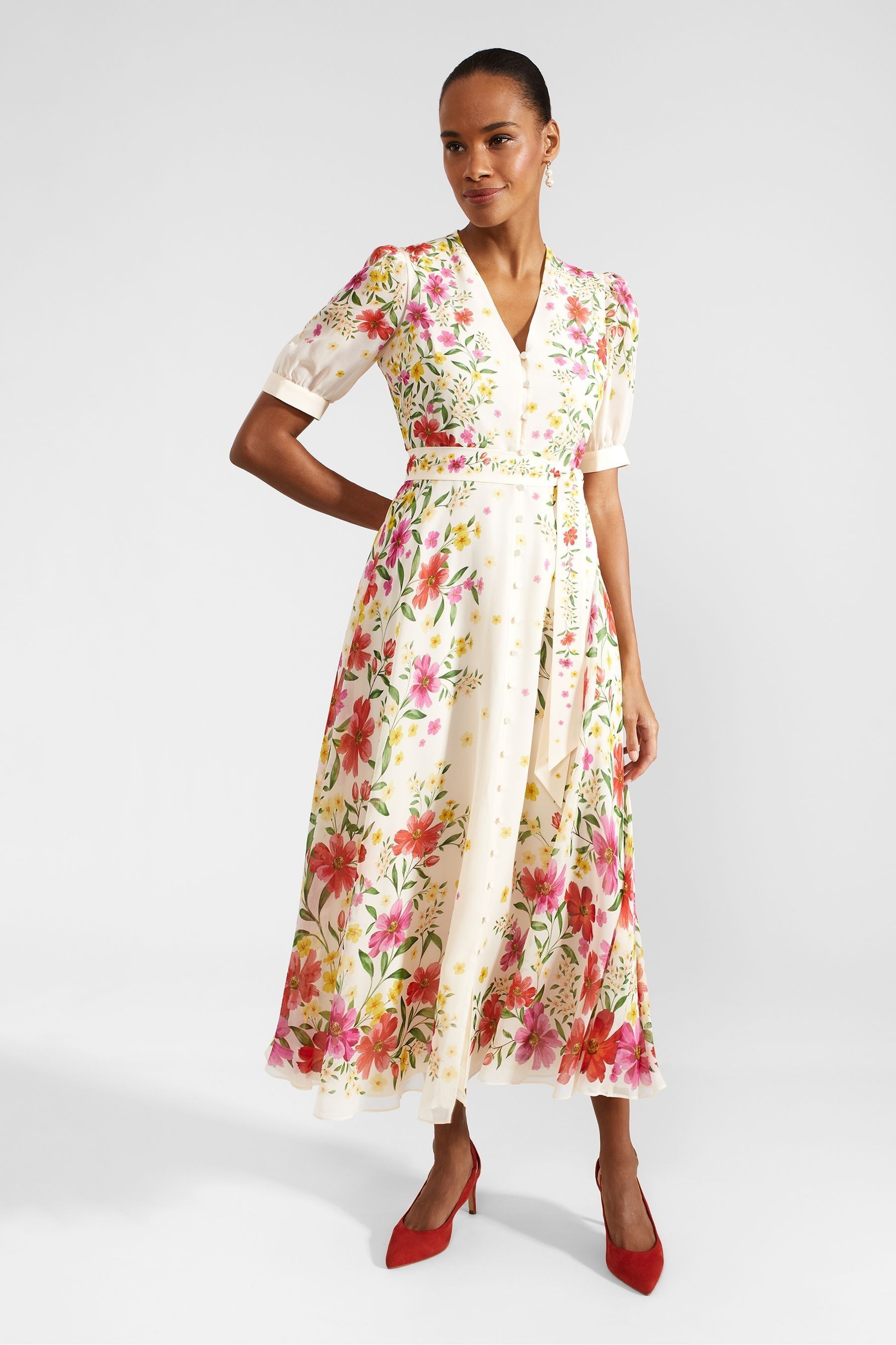 Buy Hobbs White Silk Aurelia Dress from the Next UK online shop